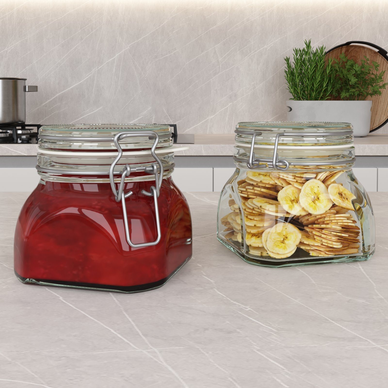 Wellgro Vorratsglas Einmachglas mit Bügelverschluss - 550 ml, (12-tlg) – Bild 5 von 5