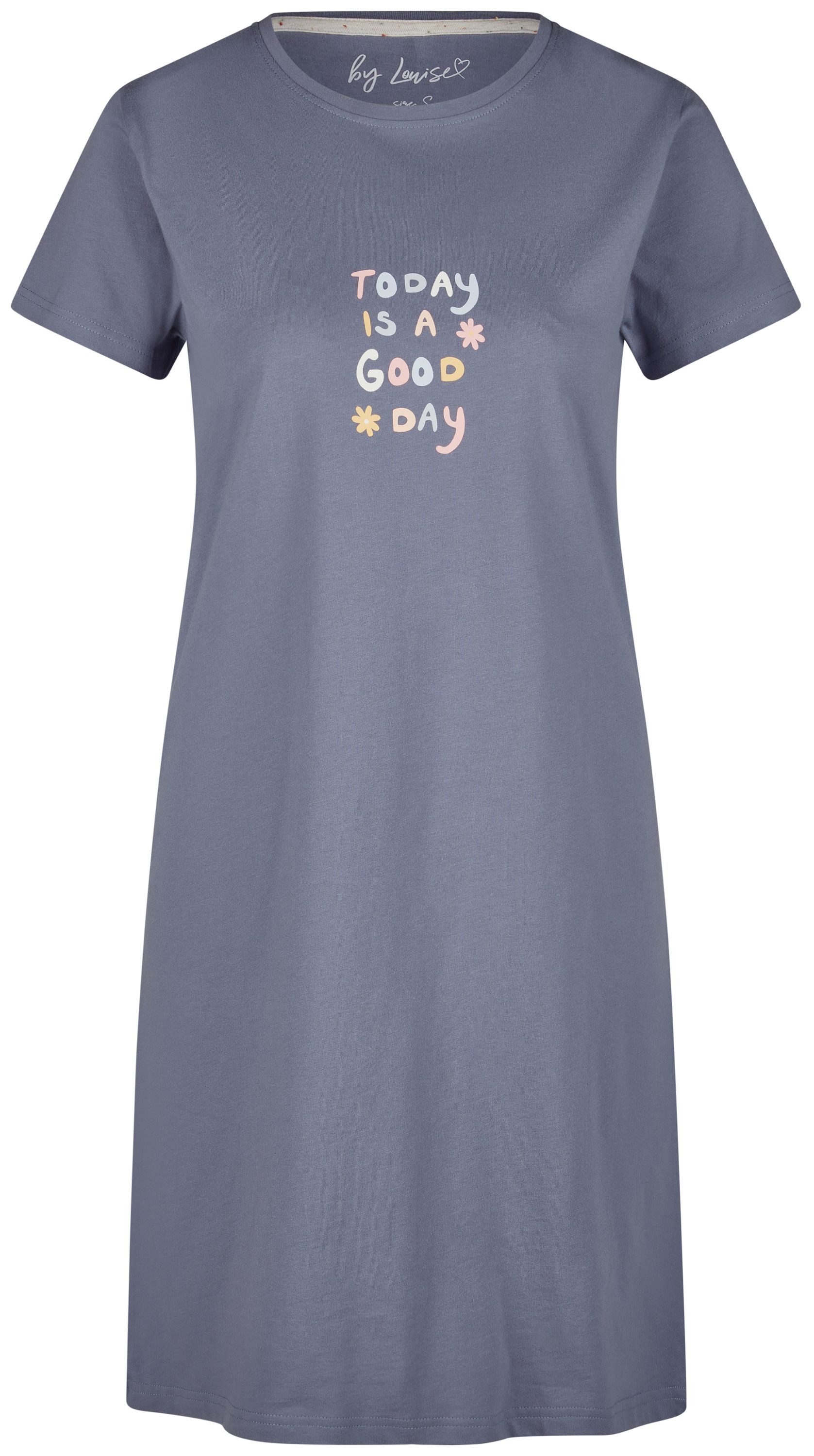 By Louise Nachthemd Dreamy Nights (Set, 1-tlg., 1-teilig) Damen Sleepshirt ca.90cm lang Kurzarm Baumwolle