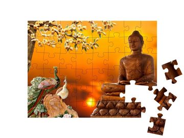 puzzleYOU Puzzle 3D Buddha als Hintergrund, 48 Puzzleteile, puzzleYOU-Kollektionen Buddha, Menschen