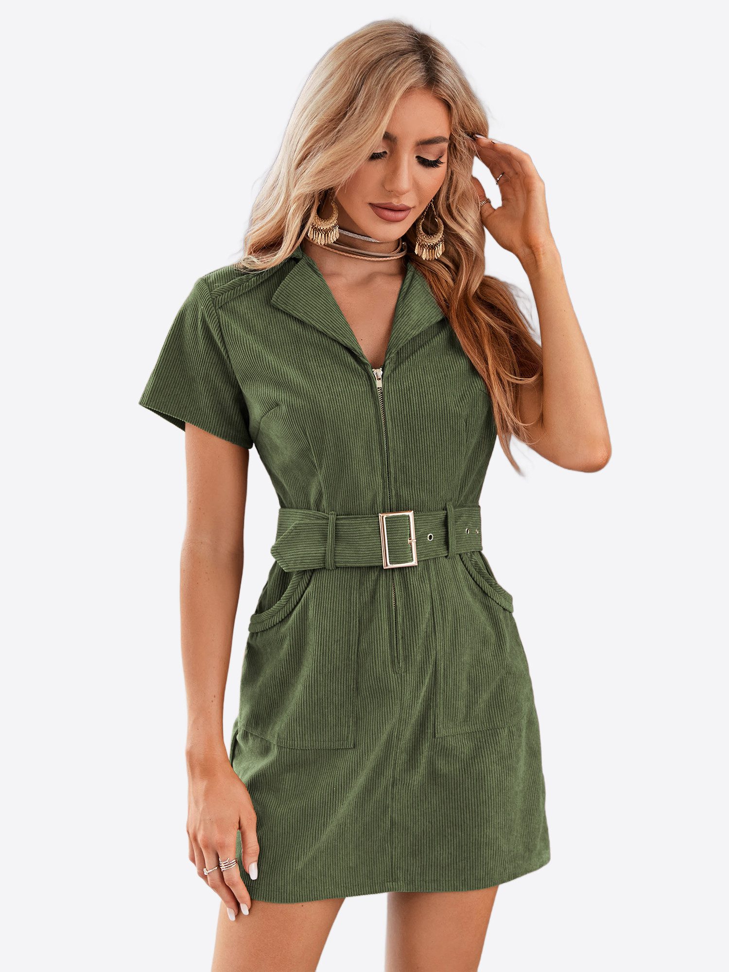 Imily Bela Cordkleid Damen Vintage Kleid mit Gürtel (Packung, 1-tlg., 1per- günstig online kaufen