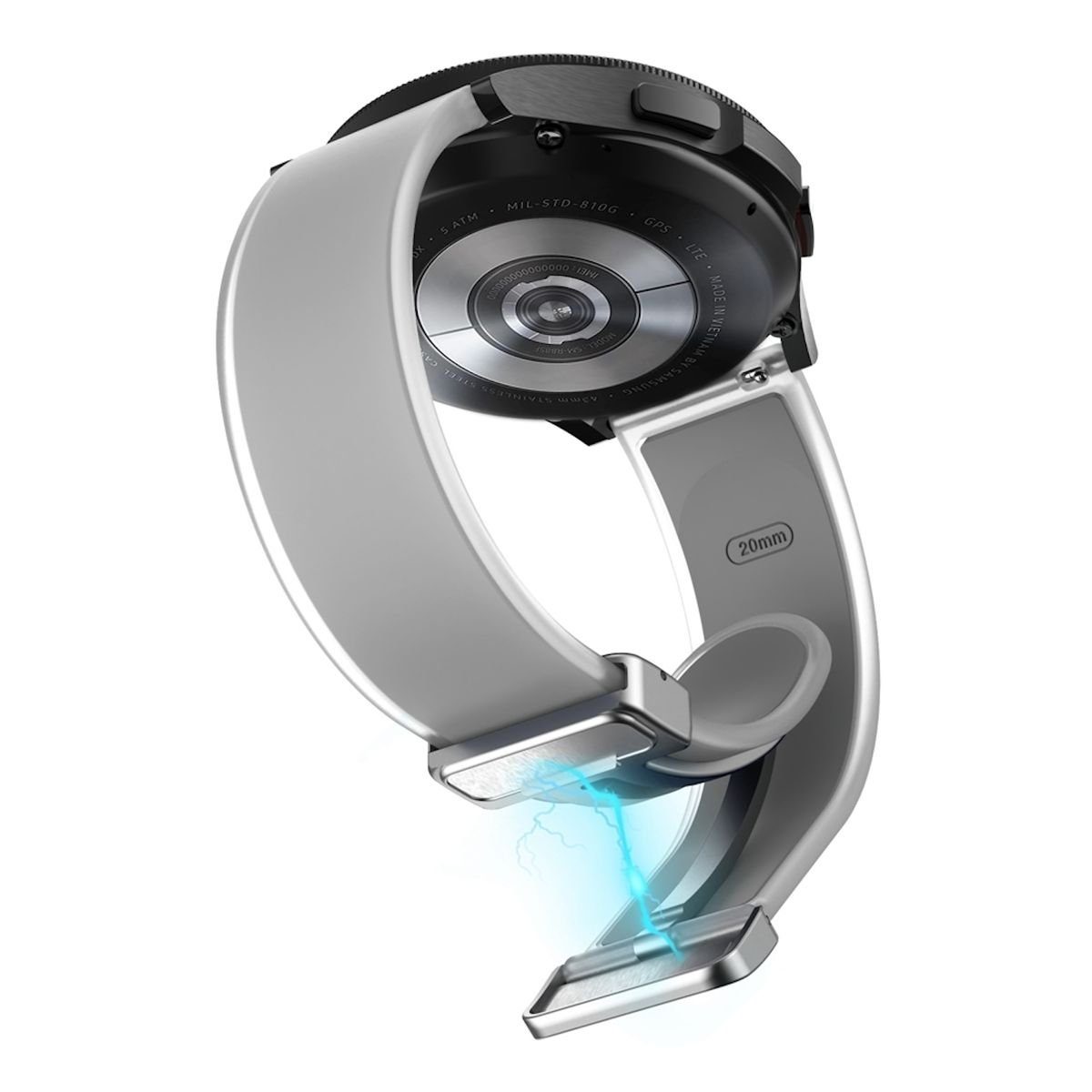 Grau 5 / Silikon Für Wigento 6 Watch Smartwatch-Armband / Magnetisches 4 Armband Samsung Galaxy
