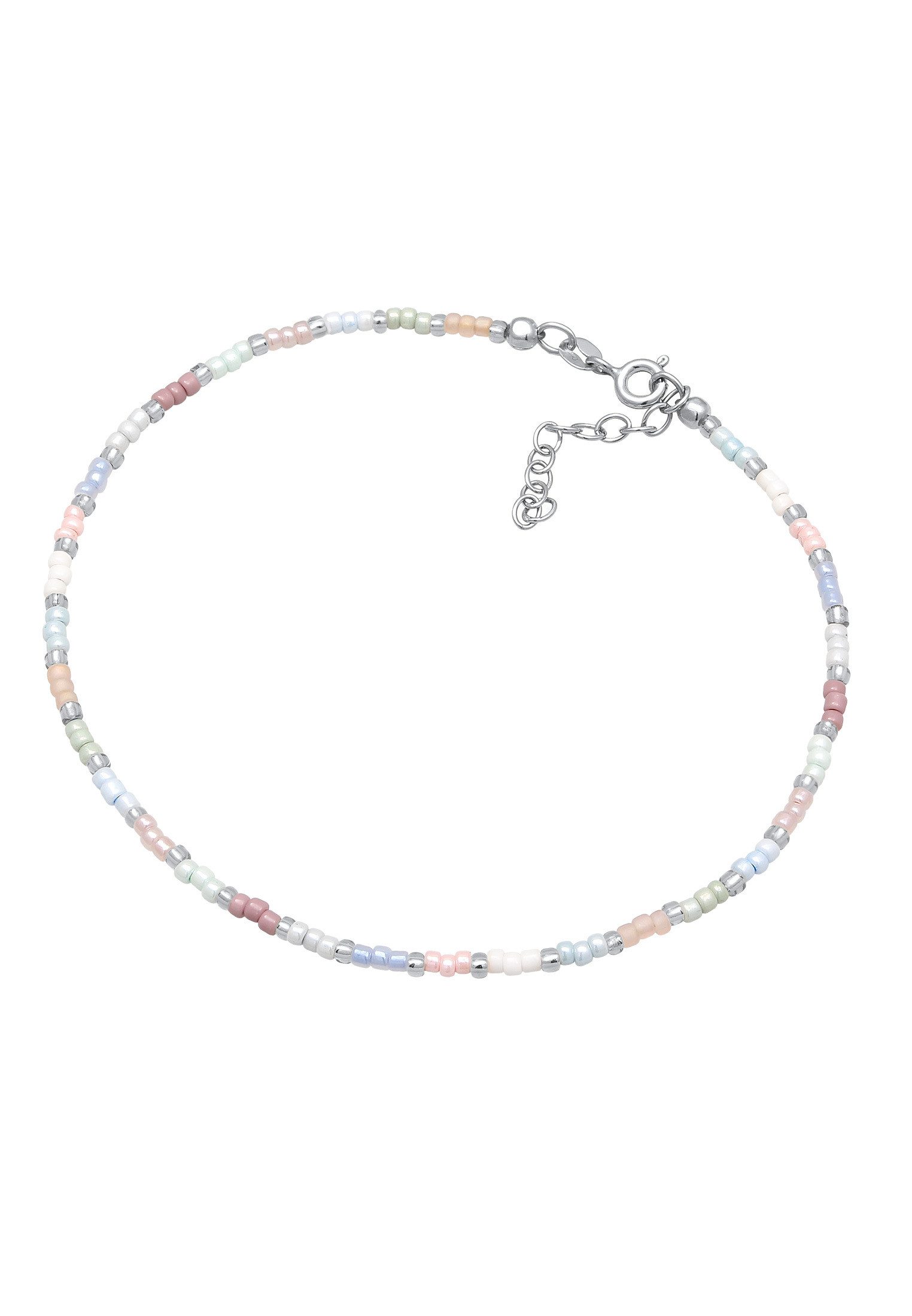 Elli Fußkette Glasperlen Pastell Sommeraccessoire 925 Sterling Silber günstig online kaufen