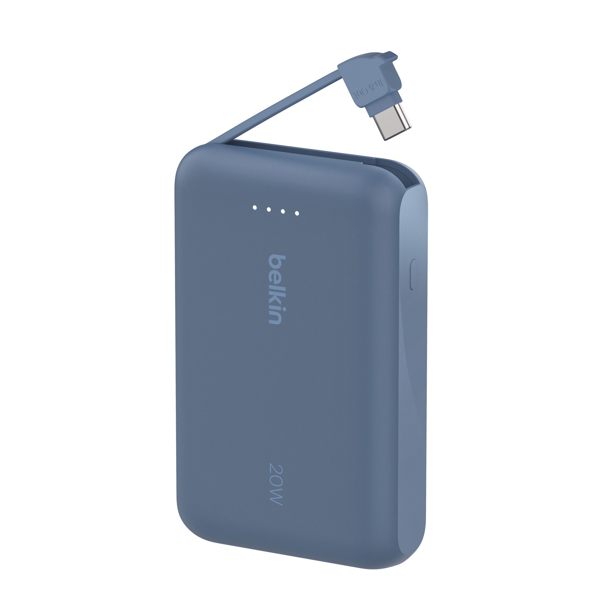 Belkin BoostCharge Power Bank 10K mit integrierten Kabeln Powerbank Belkin BOOST CHARGE Power Delivery Powerbank 10.000mAh, white