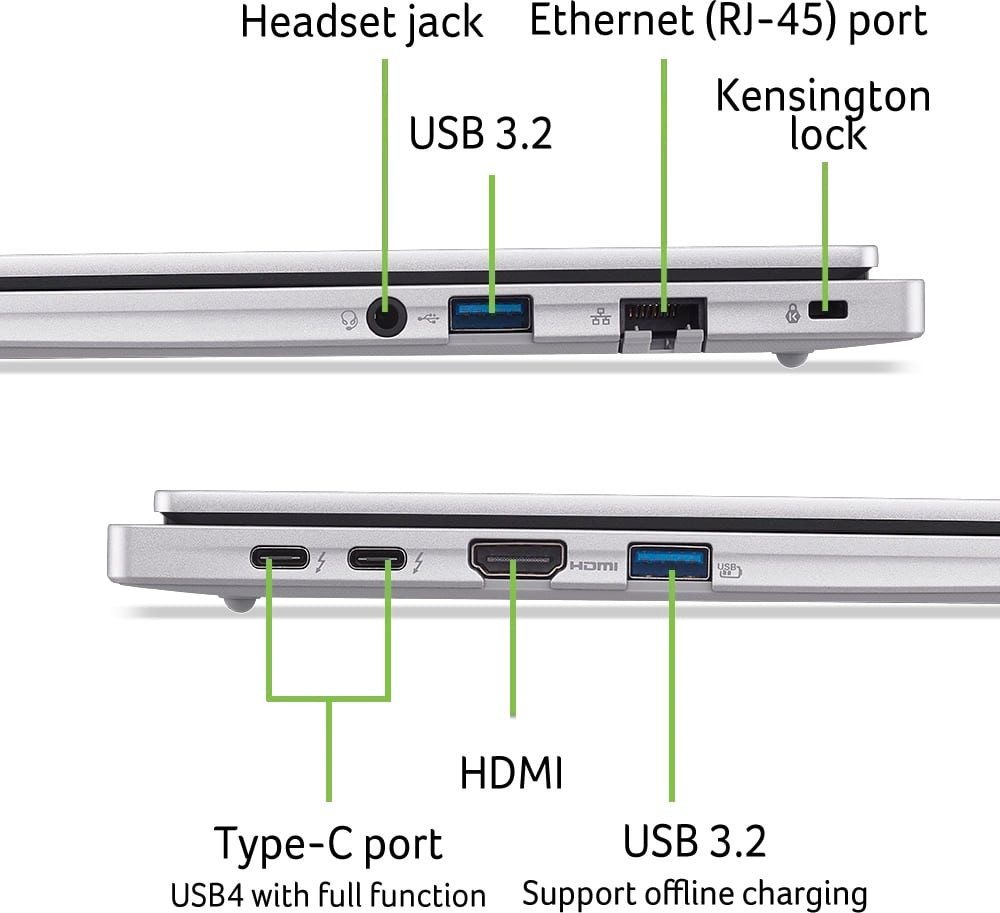 Acer Acer TravelMate P2 P214-56-54AL 14"/5-120/16/512SSD/W11Pro Notebook (Intel Core 5 120U, Intel Graphics, 16 GB, 512 GB SSD, Sicherheitsschloss (Kensington Security Slot)