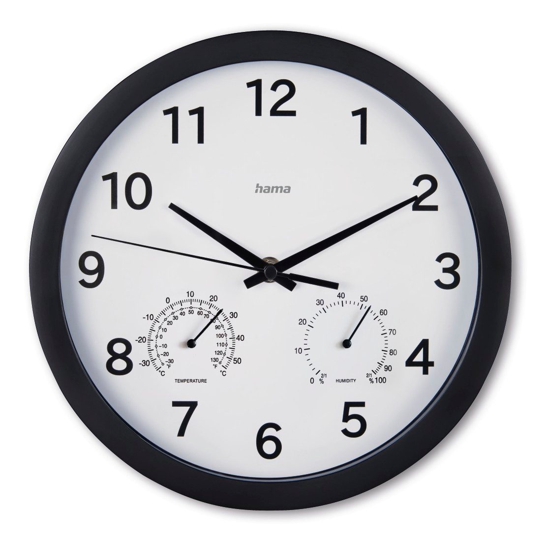 Hama Wanduhr Wanduhr "Malta", Ø 25 cm, ohne Ticken, Schwarz (geräuscharm, m günstig online kaufen