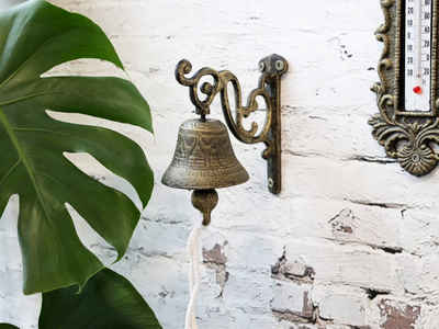 Chic Antique Hausglocke Glocke für Wand H13,5/L7,5/B14 cm antique messing, (1-tlg)