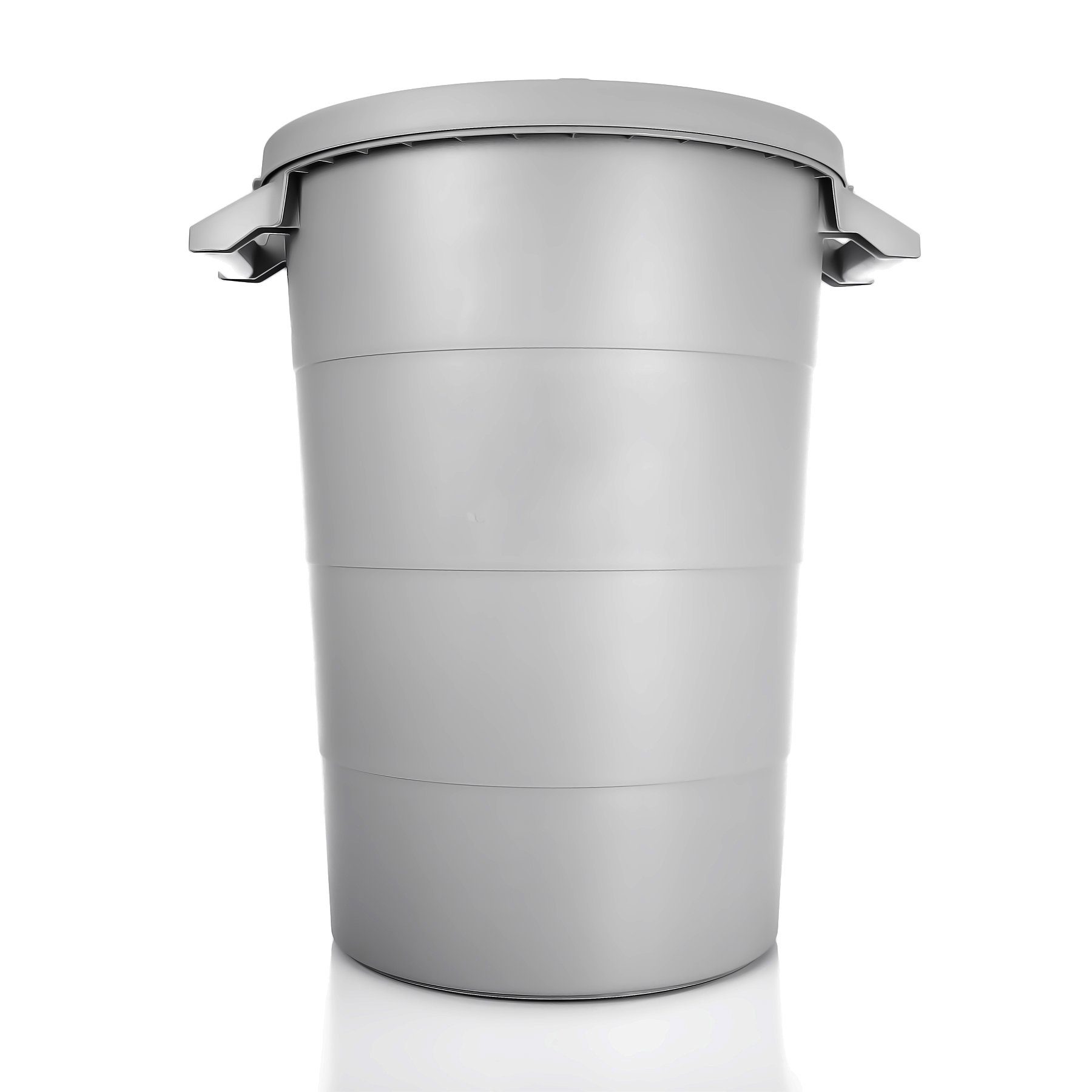 BigDean Mülleimer Wetterfeste Universaltonne mit Deckel und 2 stabilen Tragegriffen 80 L, Sicherer Verschluss, Einfaches Handling, Zeitloses Anthrazit/Grau