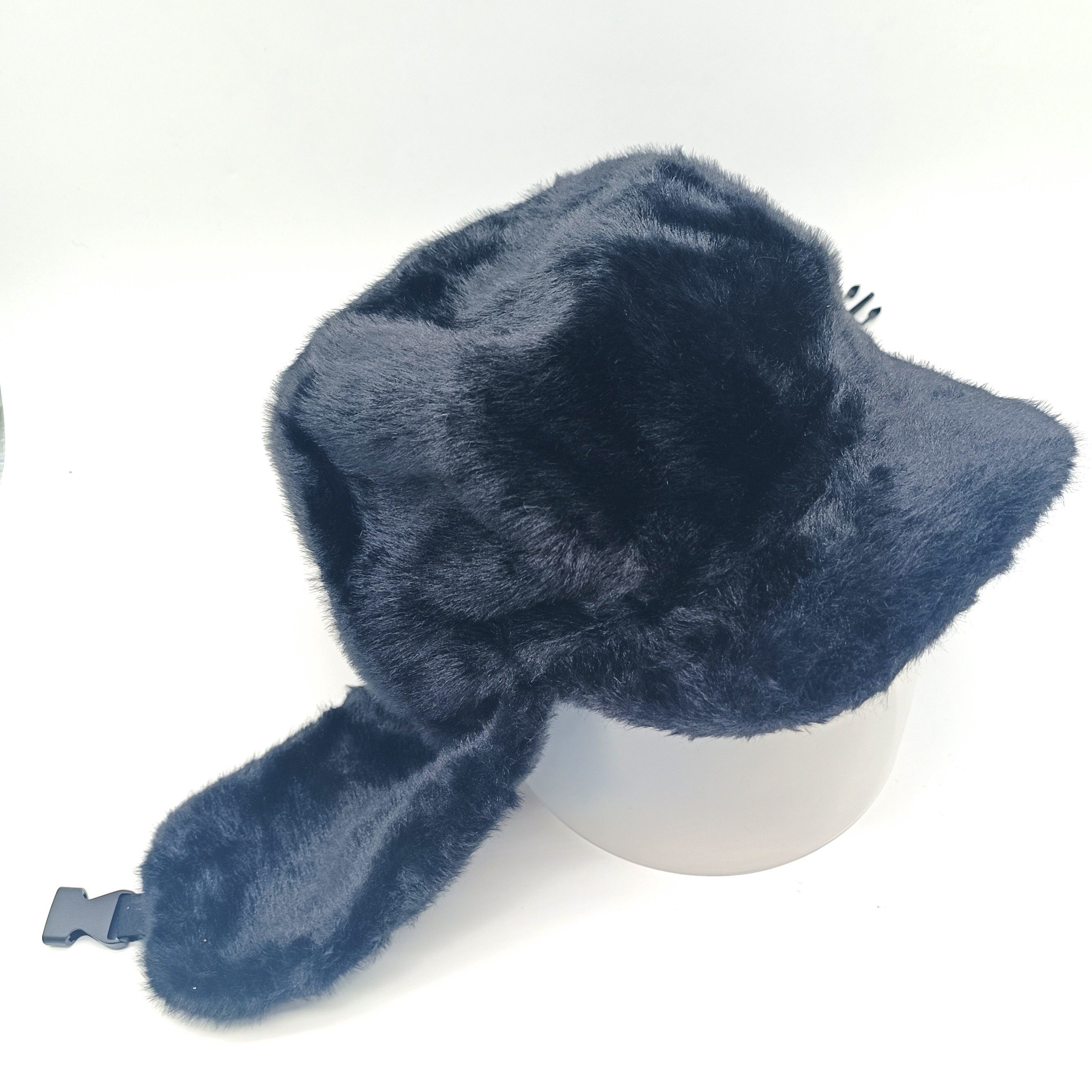Seeberger Sonnenhut Kunstfell Basecap mit Ohren 0010 schwarz