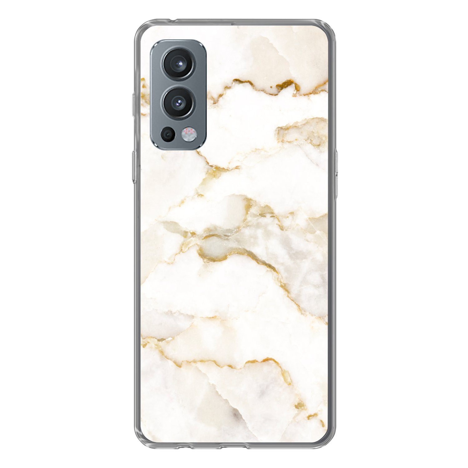 MuchoWow Handyhülle für OnePlus Nord 2 5G Marmor - Limette - Gold - Luxus - Marmoroptik -, Phone Case, Silikon, Schutzhülle Dünn