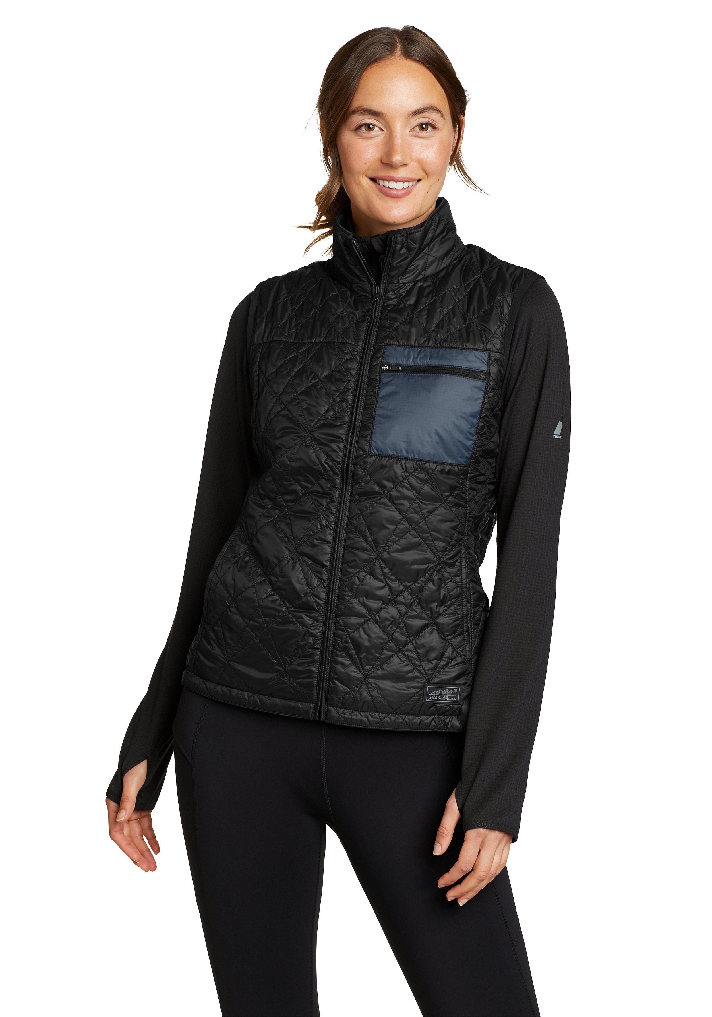 Eddie Bauer Steppweste Astrolite Reversible Weste Schwarz