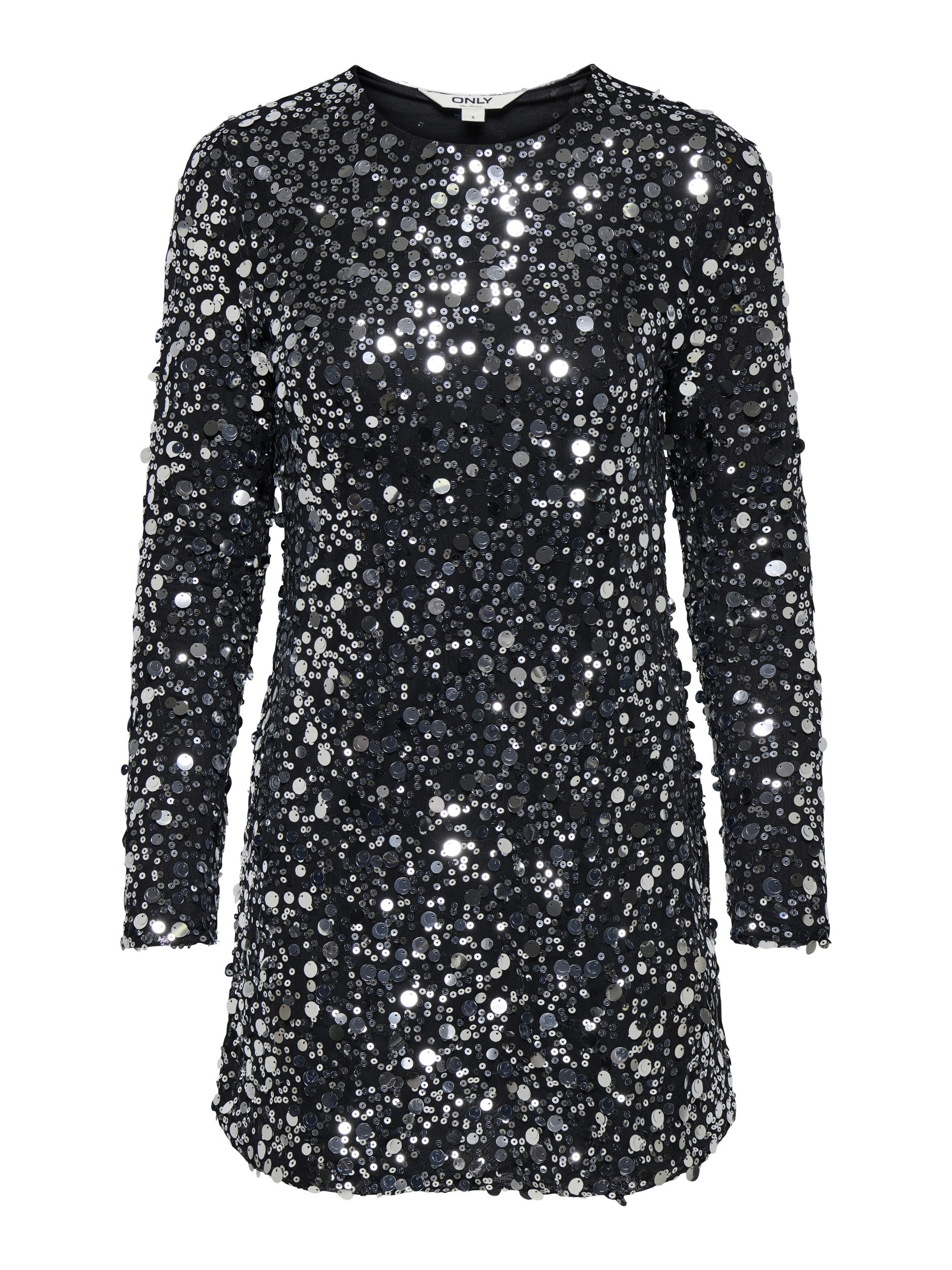 ONLY Abendkleid ONLANIKA CATINA LS SEQUINS DRESS WV, Silver