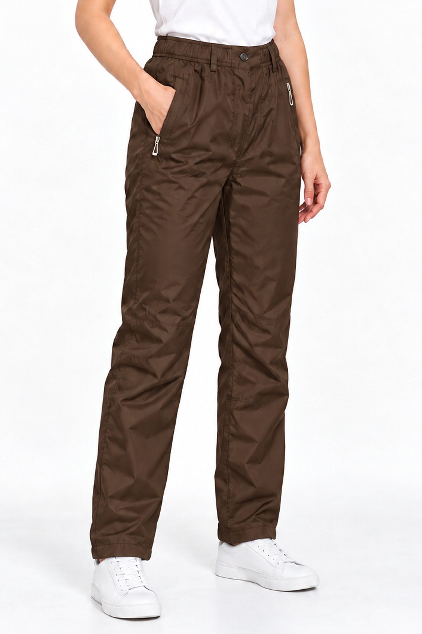 Kendindza Collection Thermohose Damen Winterhose gefüttert und wasserabweisend Winter Thermo Hose Outdoorhose Damen Wasserdicht, Thermo Winterhose Gummibund