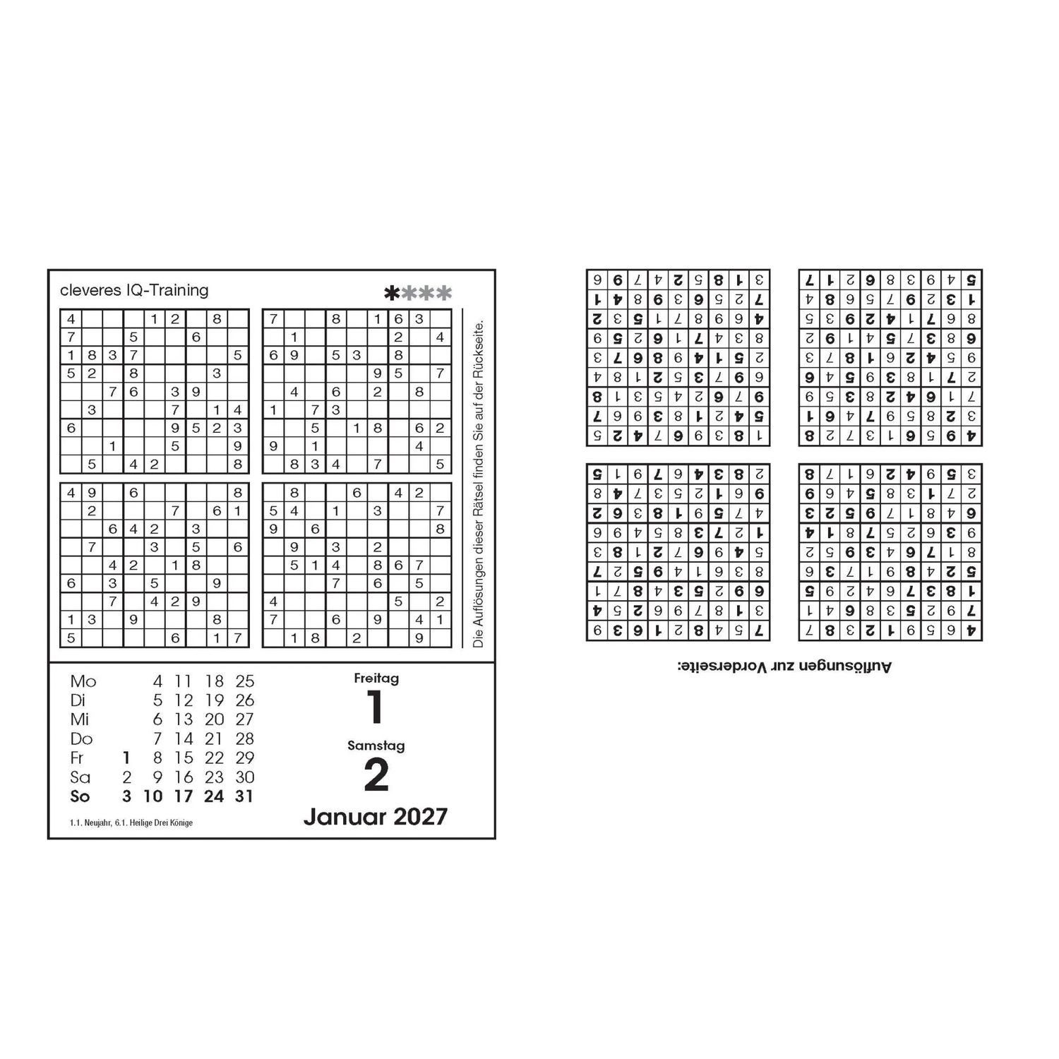 Bassermann Verlag Abreißkalender Sudokukalender 2027