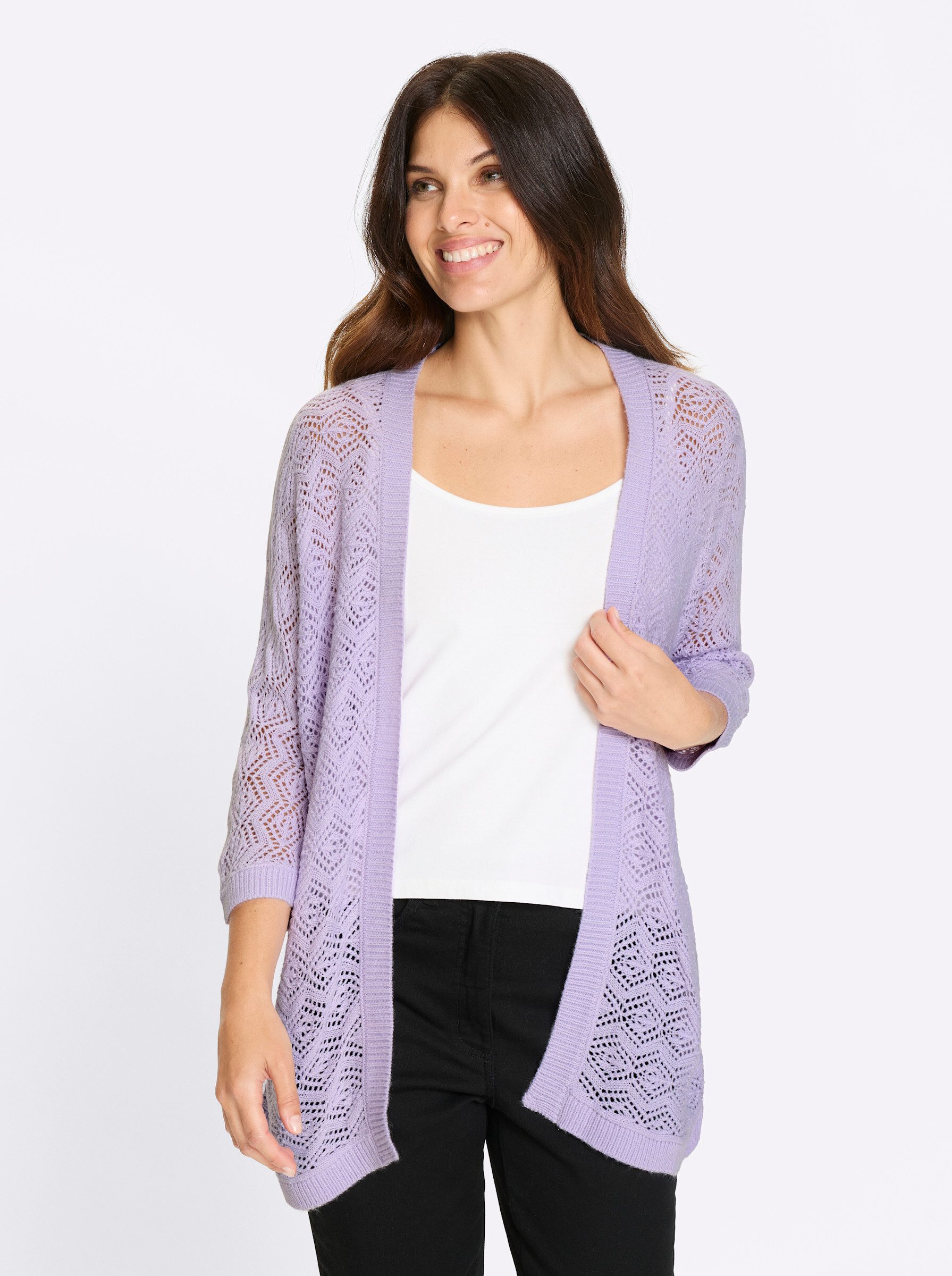 Sieh an! Strickjacke Ajourstrickjacke .