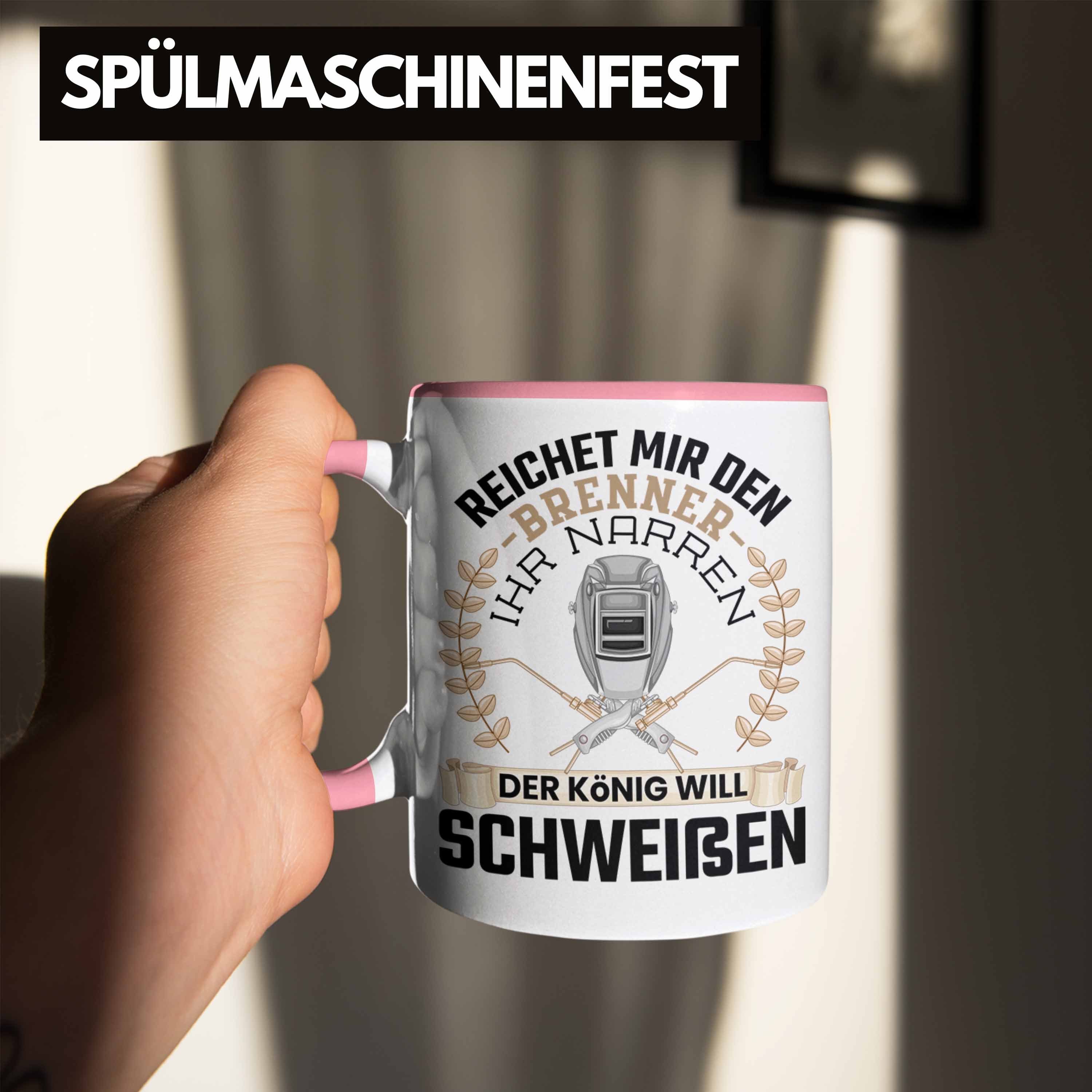 Trendation Tasse Schweißen Tasse Geschenk Rosa Lustig Männer für Sprüche Metallbau Schweißer