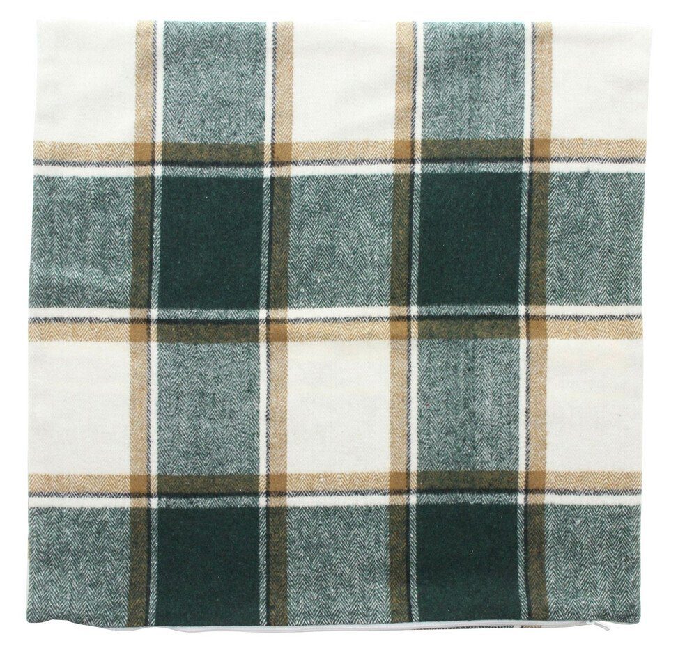 Home-trends24.de Kissenhülle Kissenhülle Karo Flanell Grün günstig online kaufen