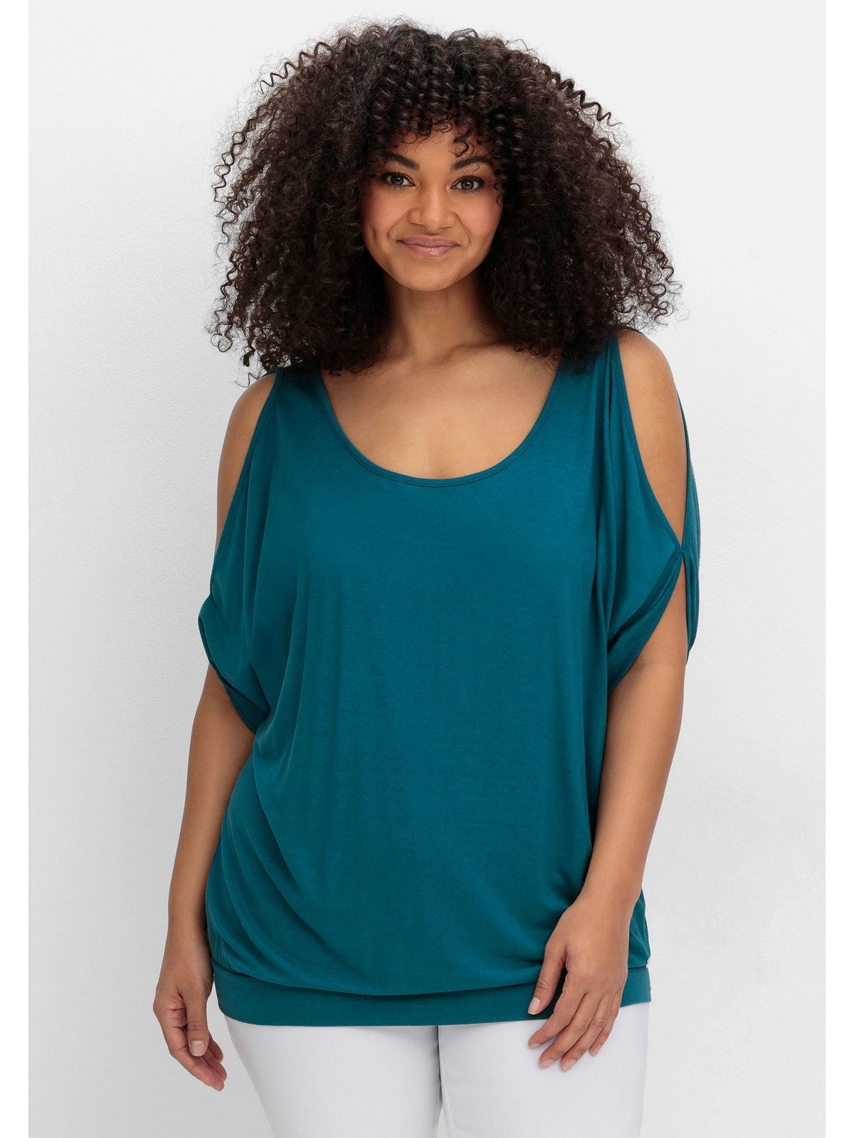 Sheego T-Shirt Große Größen mit geschlitzten günstig online kaufen