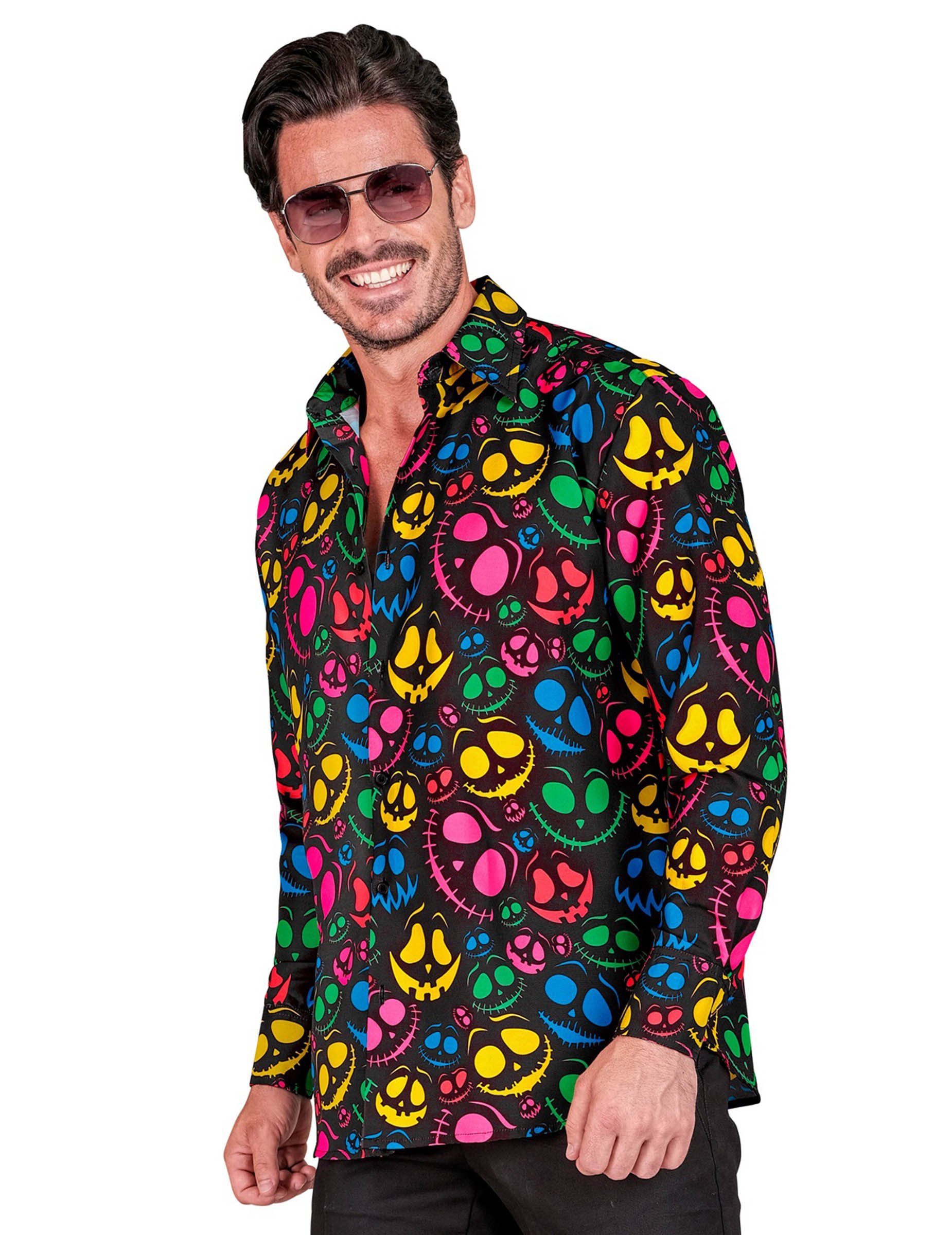 Widmann S.r.l. Monster-Kostüm Halloween Neon Geisterhemd für Herren günstig online kaufen