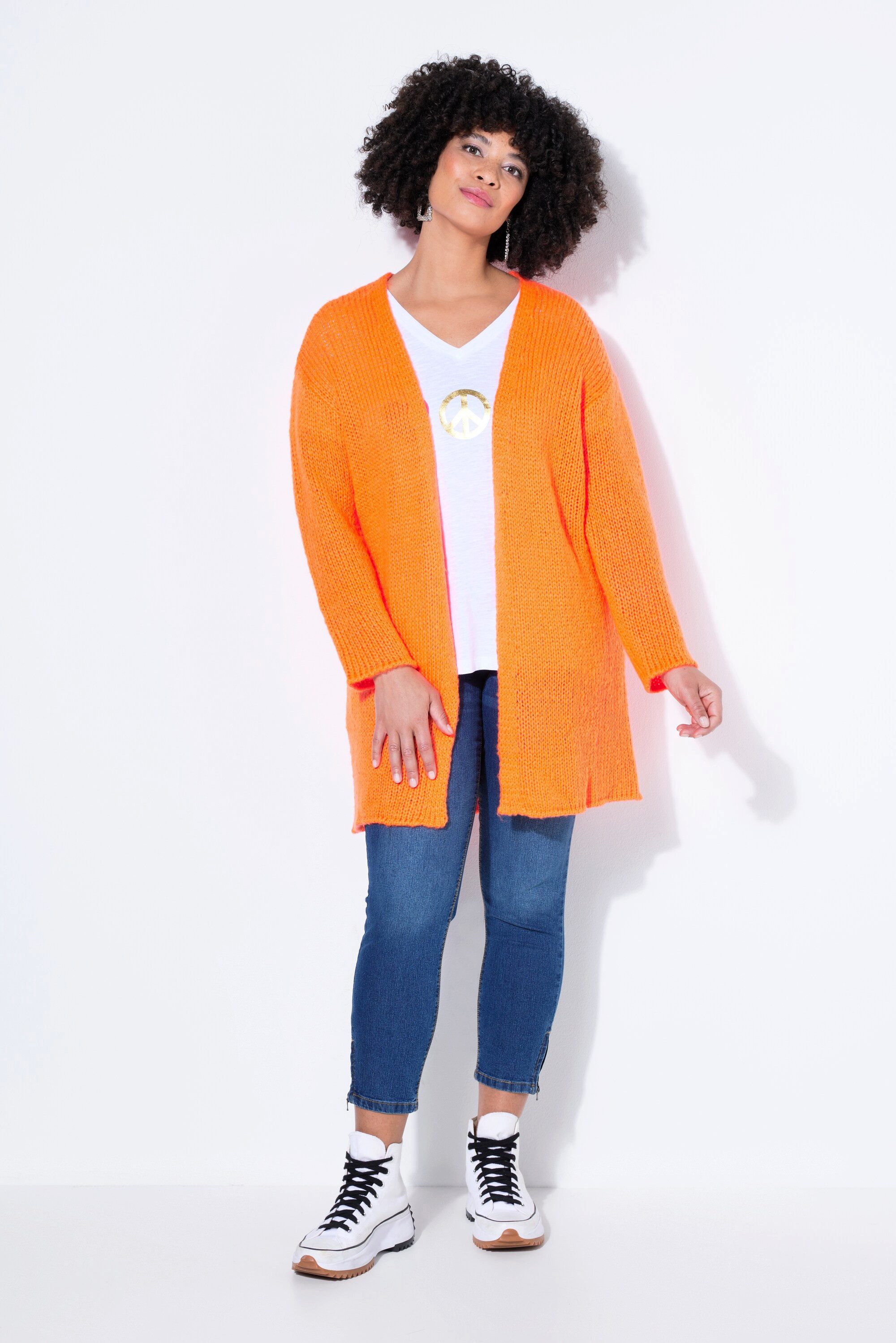 Angel of Style Strickjacke Strickjacke Loose Fit Grobstrick offene Jacke