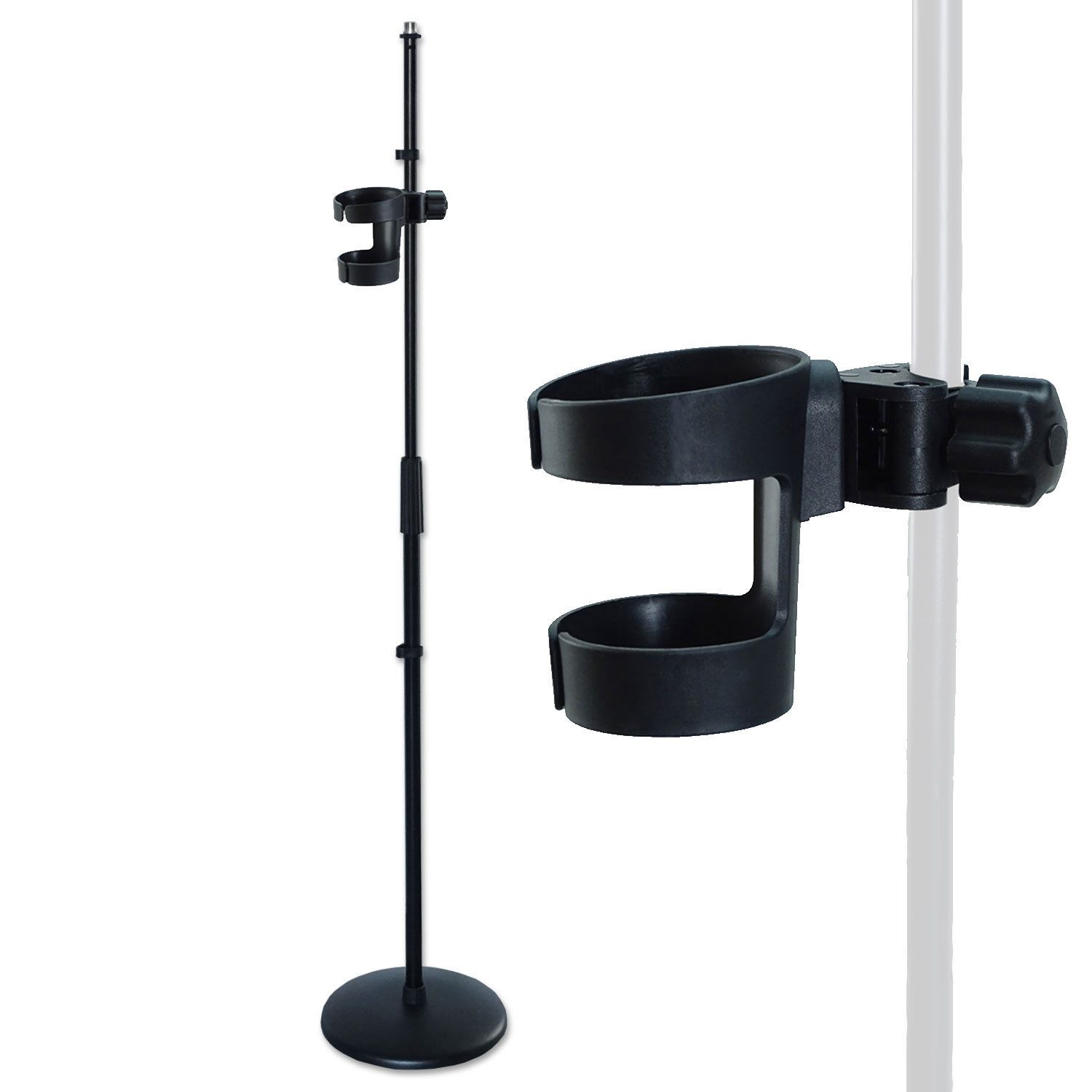 keepdrum Mikrofonständer keepdrum Mikrofonständer MS015 gerades Stativ mit Getränkehalter, (Mikrofonständer, Mikrofonständer), Vorteils-Set mit Getränkehalter