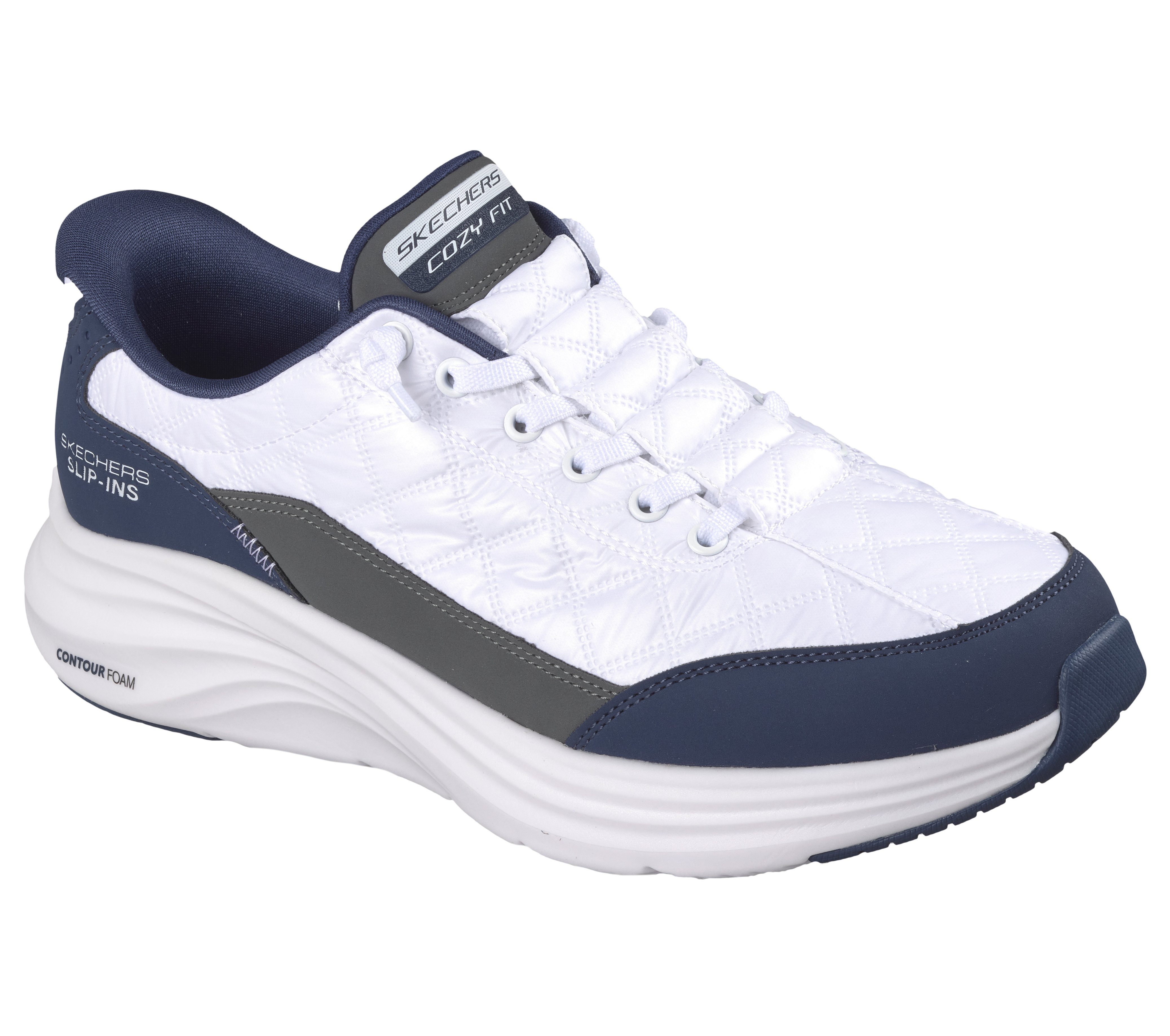 Skechers CONTOUR FOAM Slip-On Sneaker Slipper, Schnürschuh in veganer Verarbeitung, Cozy Fit™-Komfort