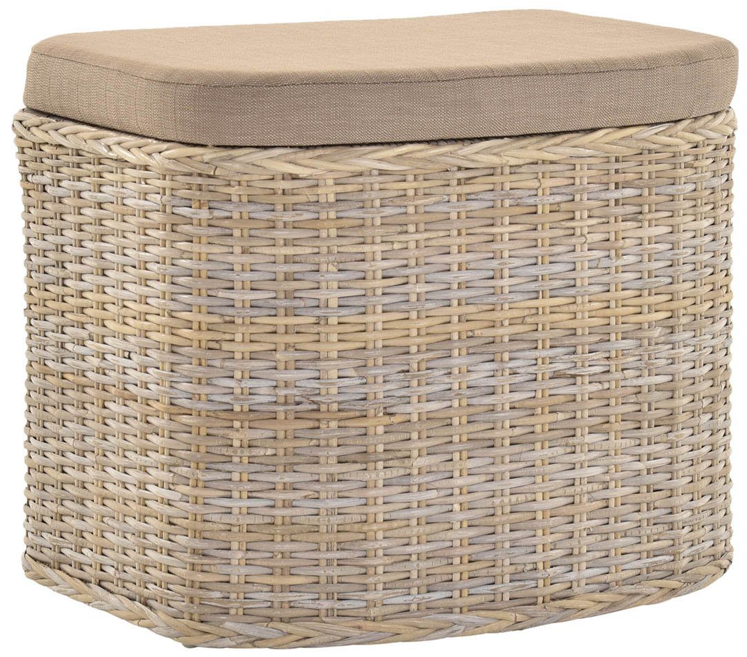 Krines Home Wäschetruhe Wäschekorb bauchig Sitz Truhe Sitzbank mit Deckel S günstig online kaufen