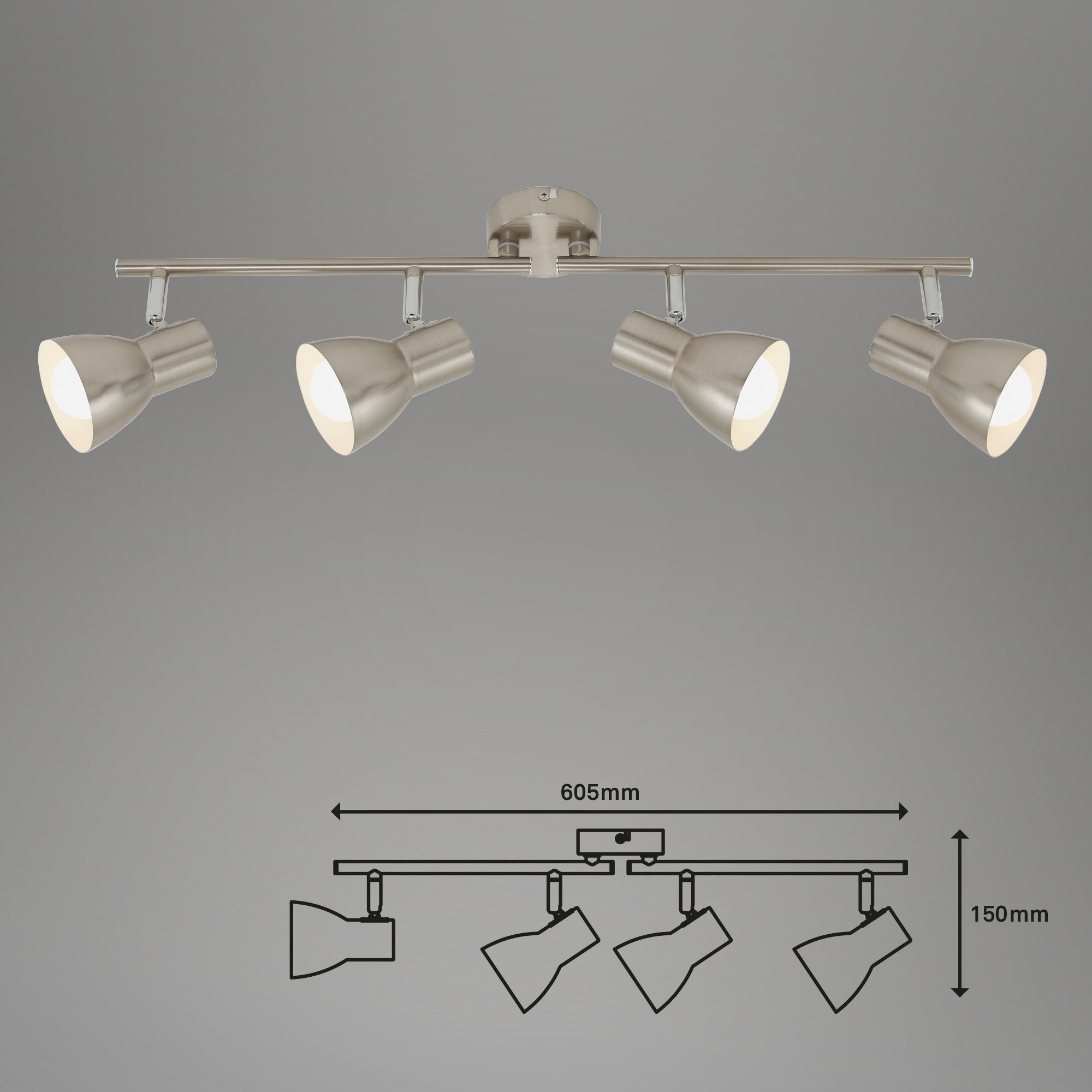 Leuchtmittel, Warmweiß, Deckenlampe schwenkbar Briloner Deckenspots Leuchten ohne dreh- 2860-042, und