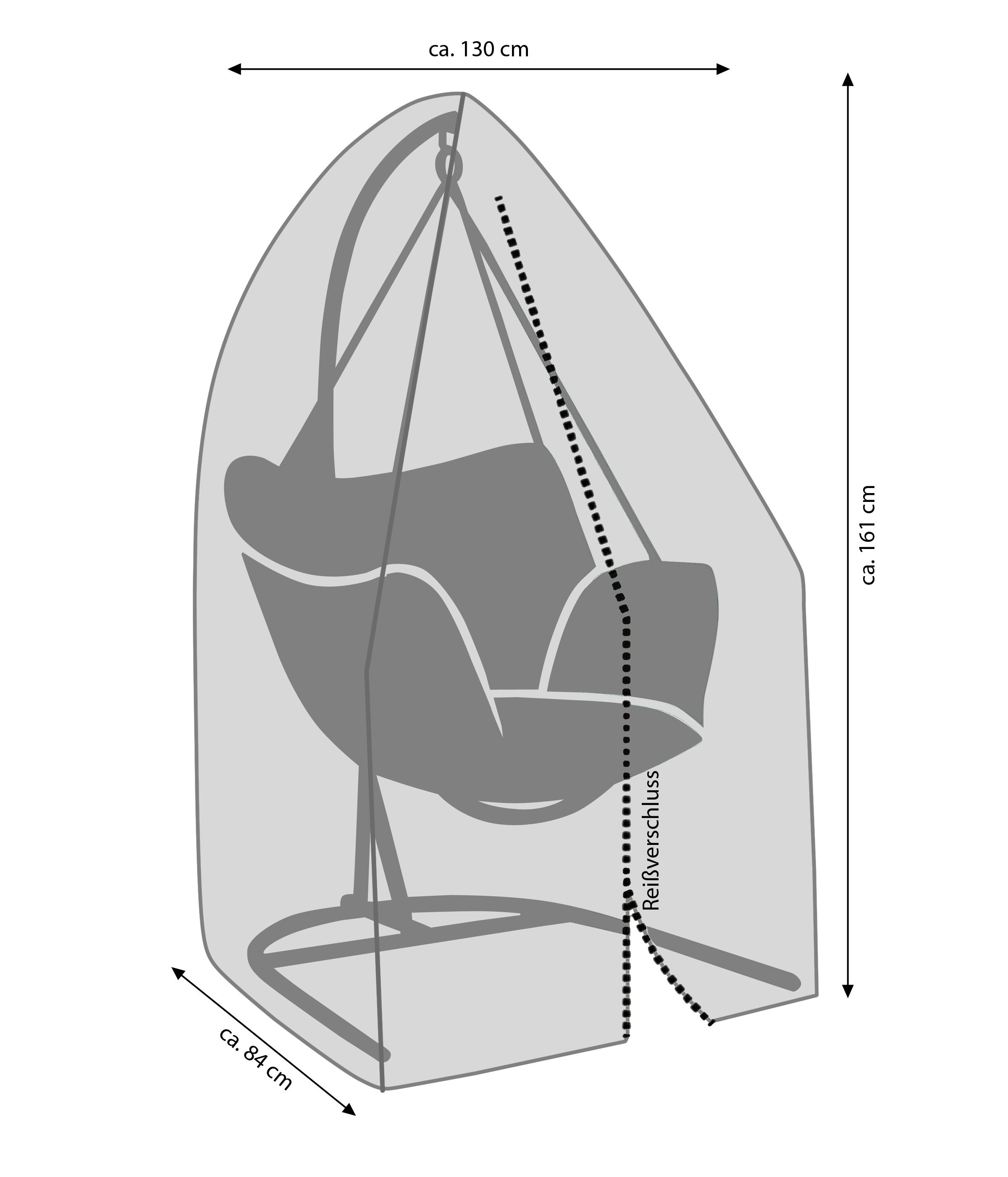 Dehner Gartenmöbel-Schutzhülle Abdeckhaube für Hängesessel Chicago, 161 x 130 x 84 cm, Polyester, wasserabweisende Abdeckplane mit UV-Schutz 50+