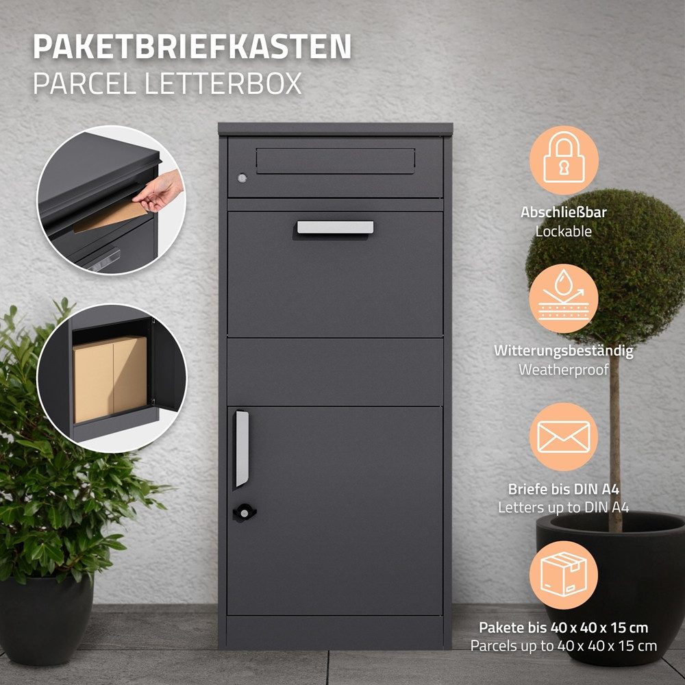 ML-DESIGN Paketbriefkasten Standbriefkasten aus verzinktem Stahl günstig online kaufen