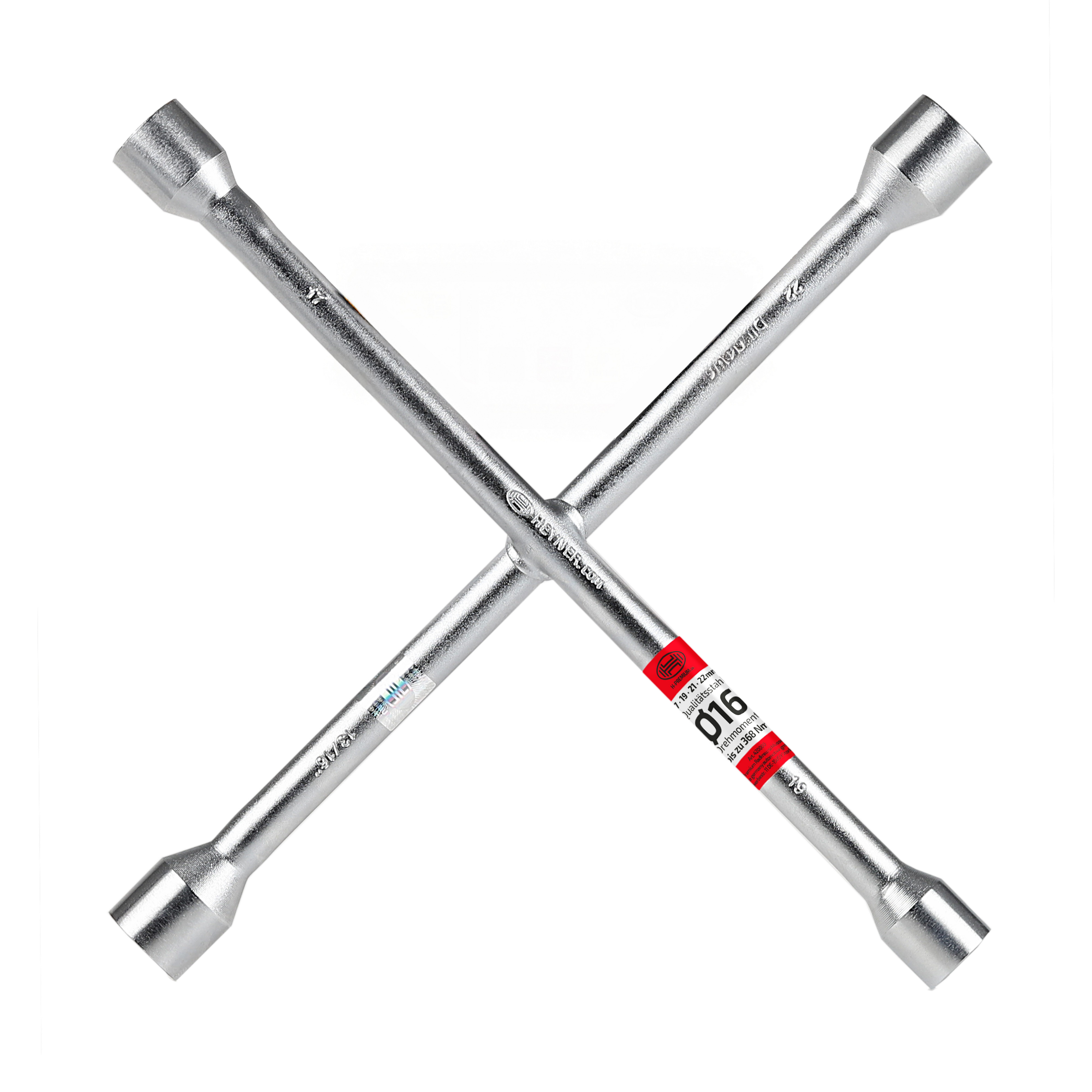 HEYNER Radmutternschlüssel Radkreuzschlüssel Schlüsselweiten 17 19 21 und 23 mm (1 St)