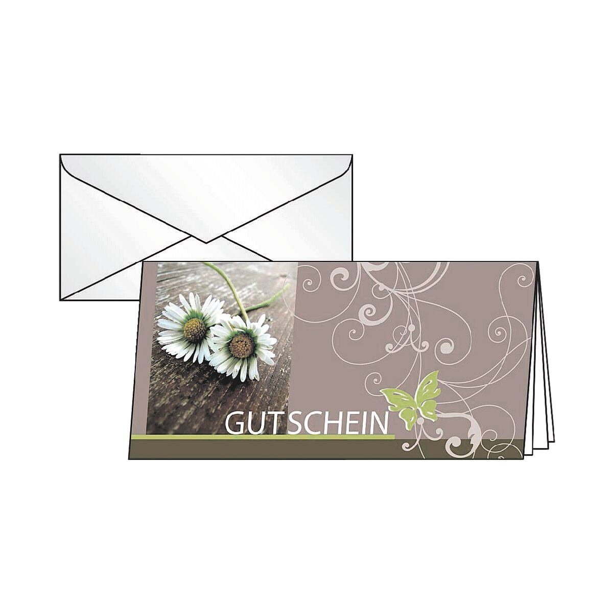 Sigel Geschenkkarte Favourite, Gutscheinkarte mit bedrucktem Einlageblatt, 10 Karten inkl. Umschläge