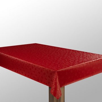 laro Tischdecke Wachstuch-Tischdecken Abwaschbar Rot geprägt rechteckig