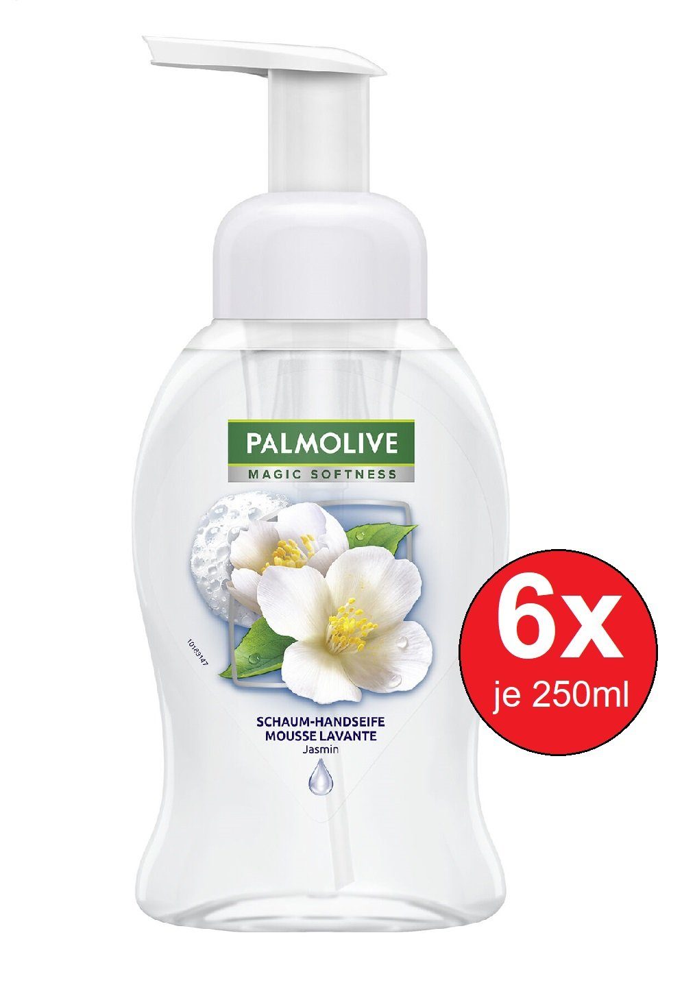 Pflege 250ml Hauttypen Seife, PALMOLIVE alle für sanft Jasmin Seifen flüssig Reinigung Set Seifen-Set Schaum 6x 6-tlg., reinigt Hand geeignet Seife