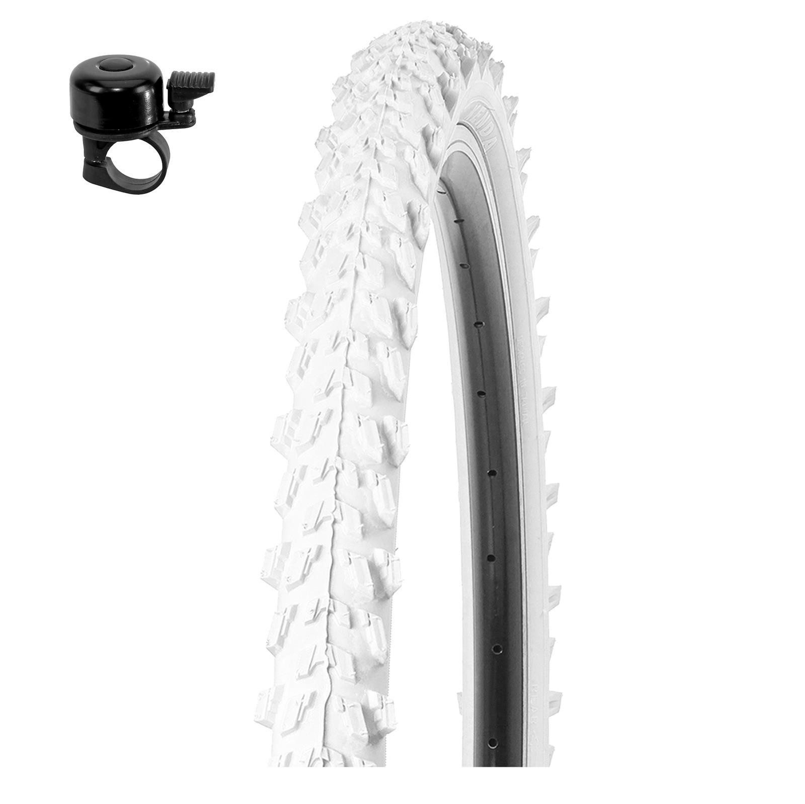 maxxi4you Fahrradreifen 1 x Kenda K-829 MTB 26 x 1,95 (50-559) Weiß inkl. Fahrradklingel