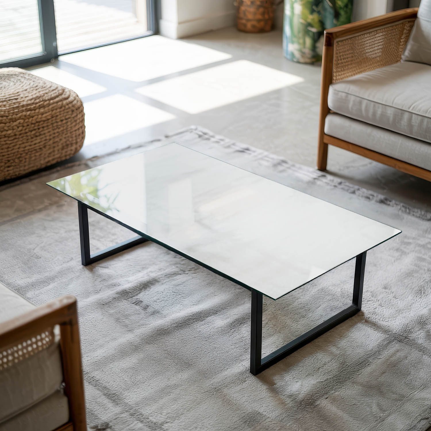 Tulup Tischplatte Tisch Glasplatte Ersatz Glatte weiße Farbe Ersatzplatte Glas