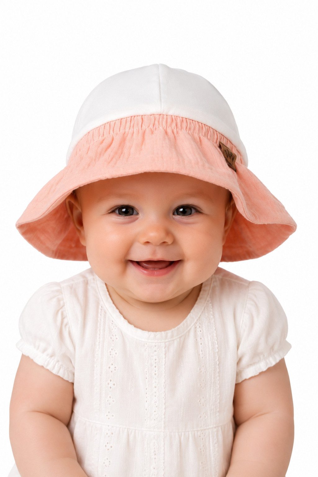 La Bortini Fischerhut Baby Mütze Sommermütze für Neugeborene (aus Musselin und Interlock, für Mädchen) aus Baumwolle, 32 bis 52cm