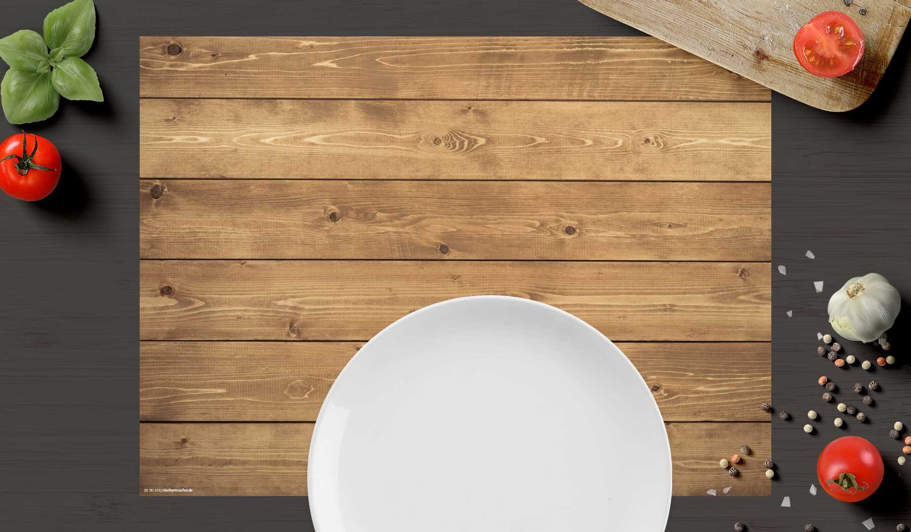 Holz Tischdekoration, rutschfeste Platzset, 32 I Stück - - x abwaschbar – (4-St) BPA-frei) - cover-your-desk.de, 4 44 aus erstklassigem - Tischsets - Platzsets cm Vinyl (Kunststoff