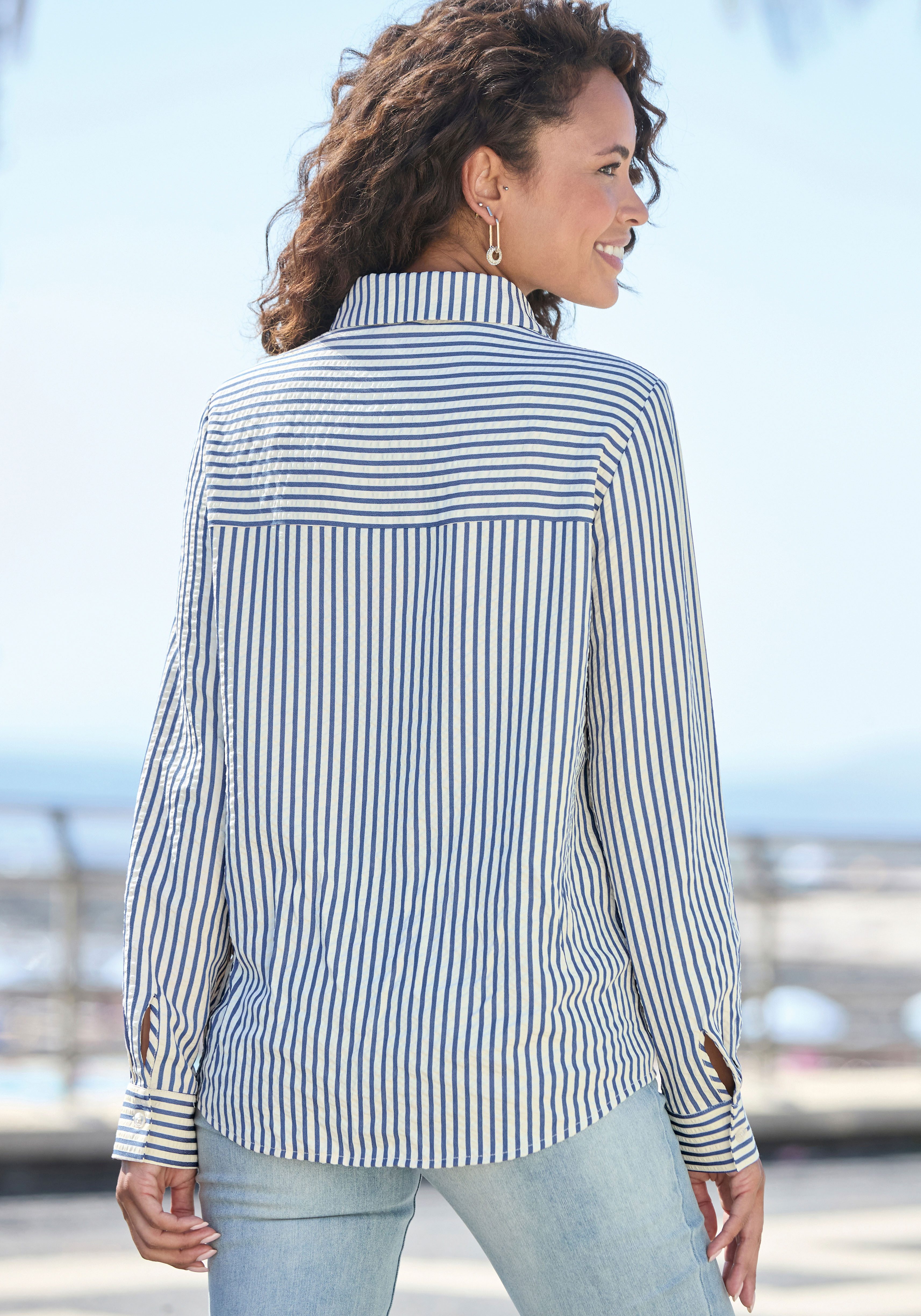 Vivance Hemdbluse mit Streifenmuster, bügelfreie Qualität