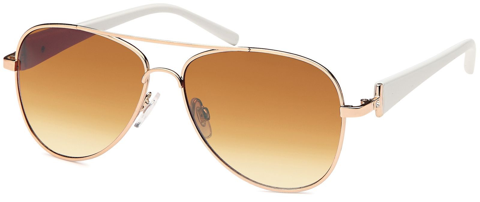 styleBREAKER Sonnenbrille (1-St) Getönt Gold-Weiß / Gestell Glas verlaufend Braun