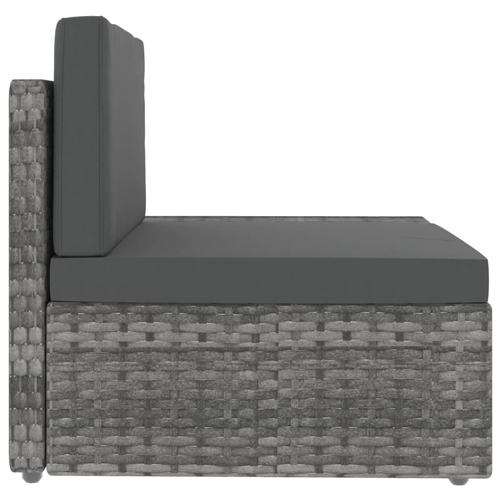 Teile Modulares 1 Rattan vidaXL Poly Sofa-Eckteil (links) mit Grau, Loungesofa Armlehne