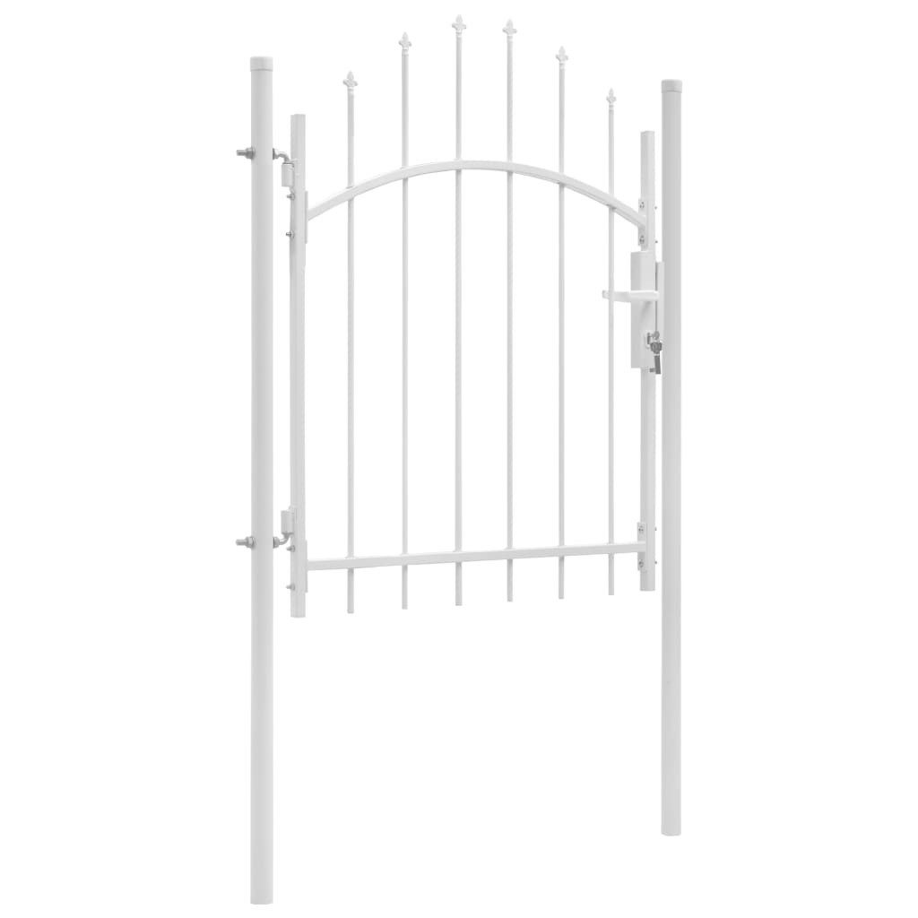 vidaXL Gartentor, Gartentür Stahl 1x1,75 m Weiß
