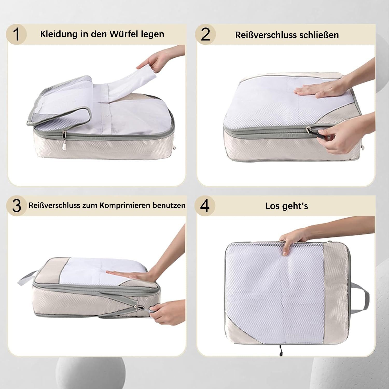 Diwzbyn Kofferorganizer 7-Teiliges Set Packing Cubes Compression, Travel Essentials – Bild 4 von 5
