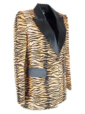 RUA & RUA Jackenblazer Klassische Animal-Print-Seidenjacke Blazer mit einem Knopf (1-tlg)