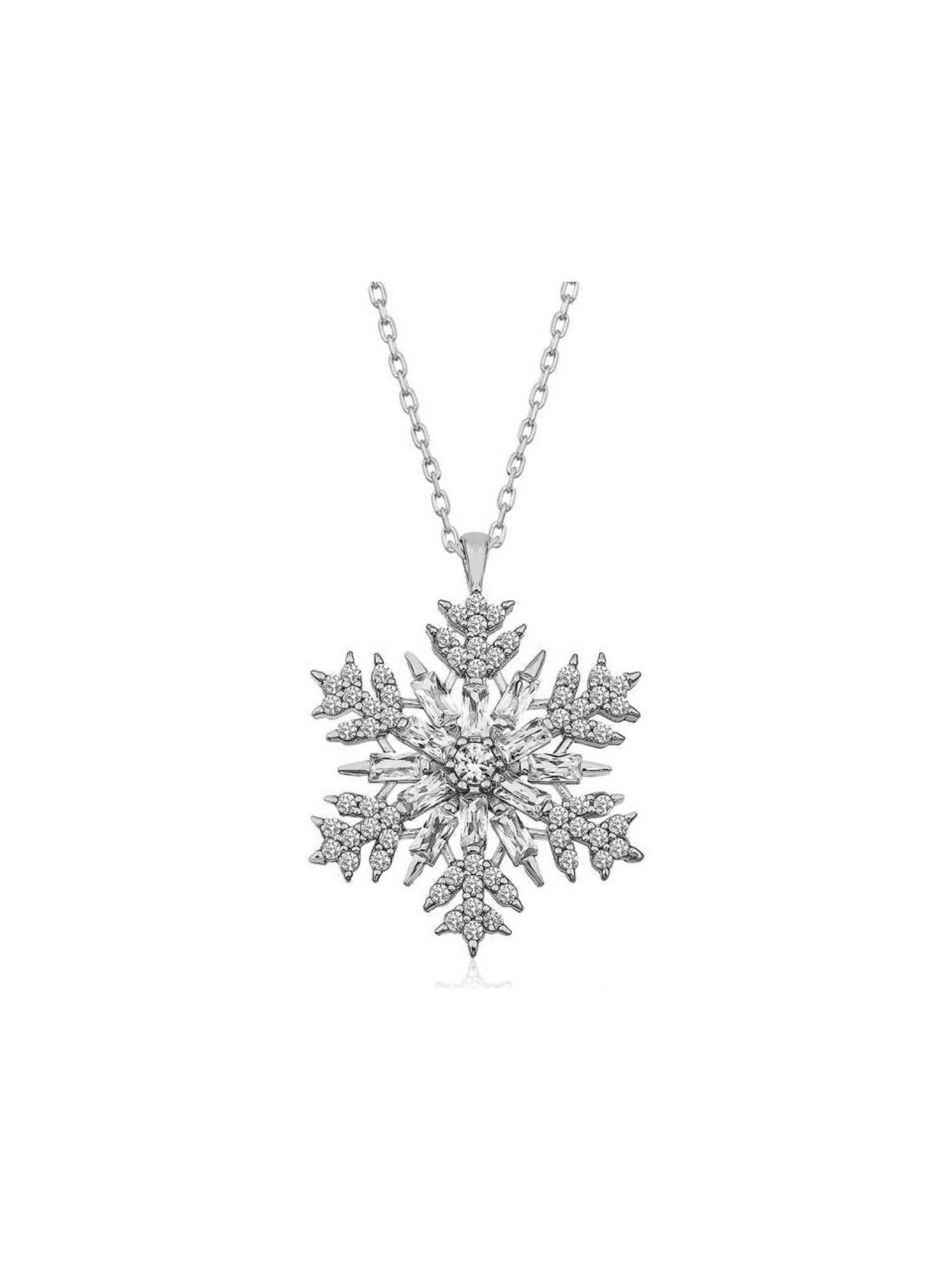 Nisan Kette und Anhänger Set, 925 Sterling Silber Damenkette – Schneeflocke günstig online kaufen