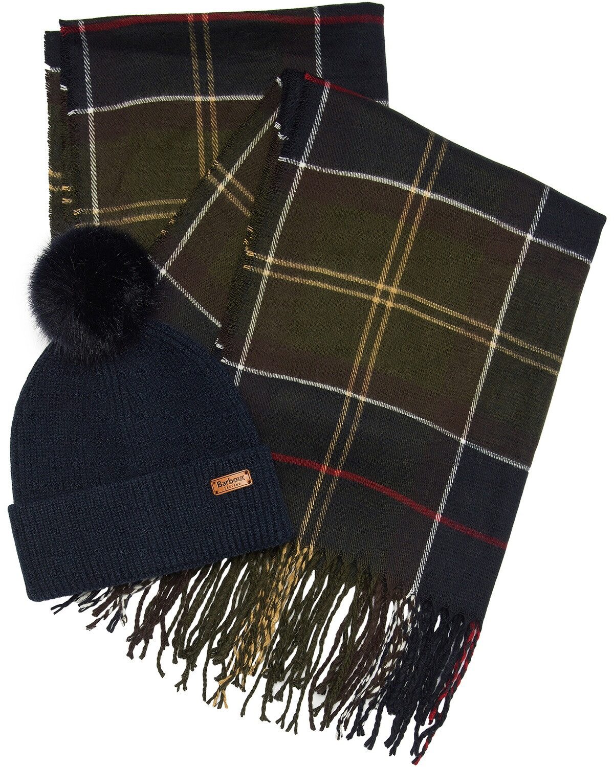 Barbour Bommelmütze Set Dover Beanie und Schal günstig online kaufen