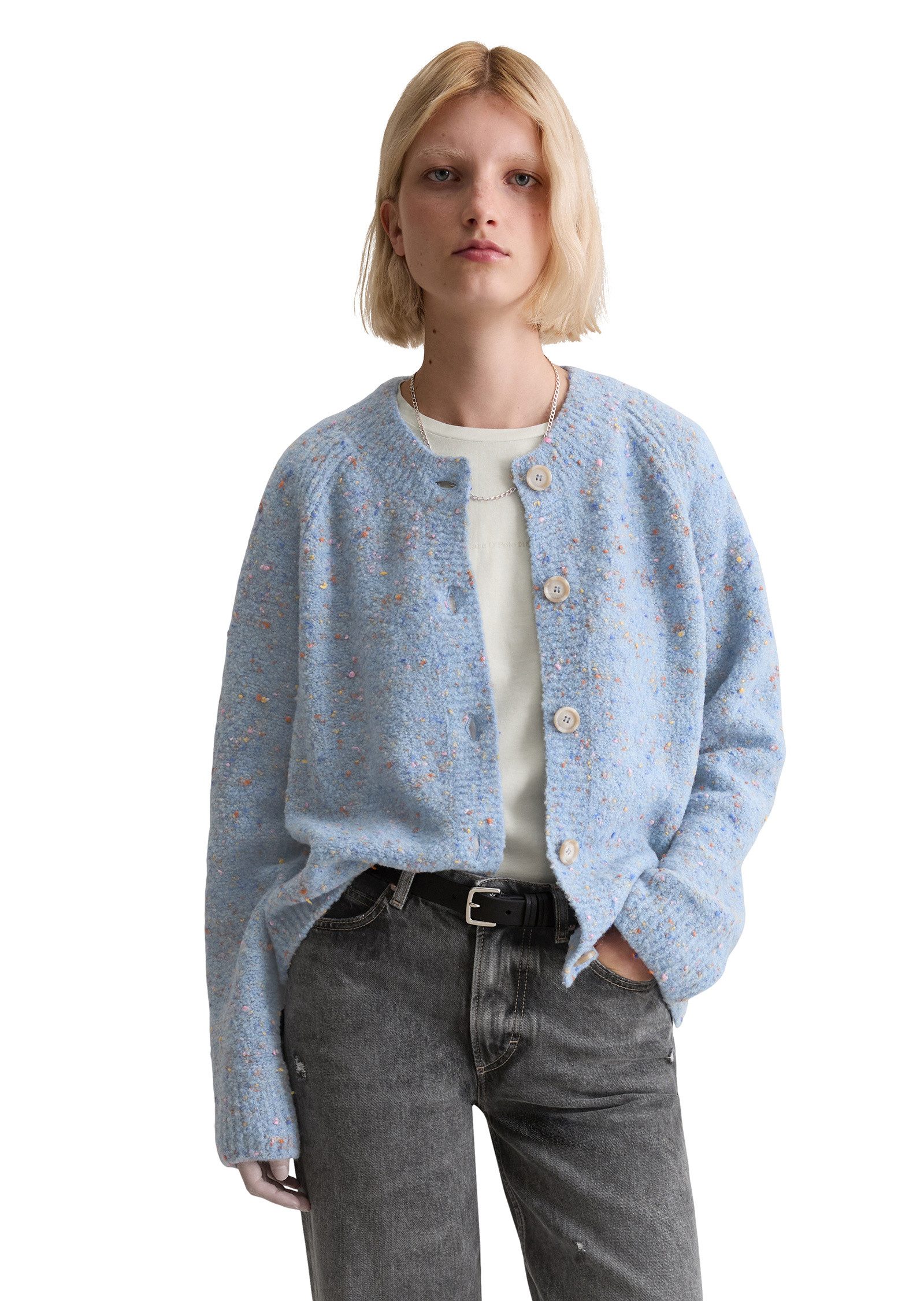 Marc O'Polo DENIM Cardigan aus Schurwolle-Viskose-Mix günstig online kaufen