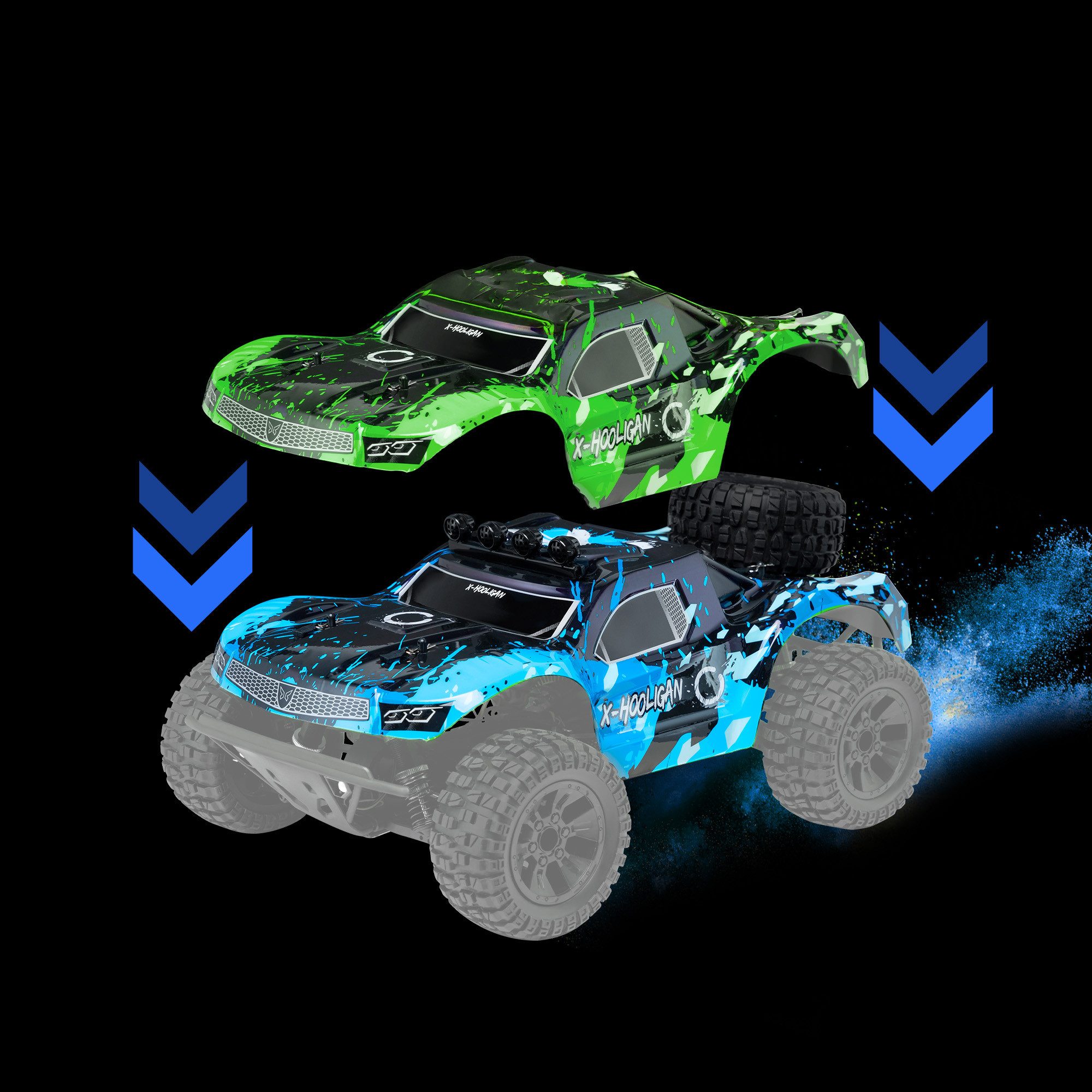 Overmax RC-Auto HOOLIGAN, 35 km/h 4x4 Antrieb 40 Minuten 100 Meter Reichweite