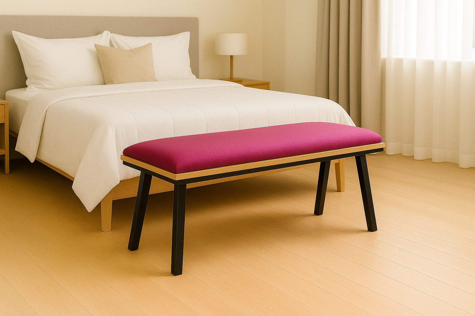 kundler home Sitzbank 'Die Elegante', Essbank, Bank gepolstert L:125cm, Füße massiv, 2er Bank, ideal als Flurbank oder Bank im Esszimmer