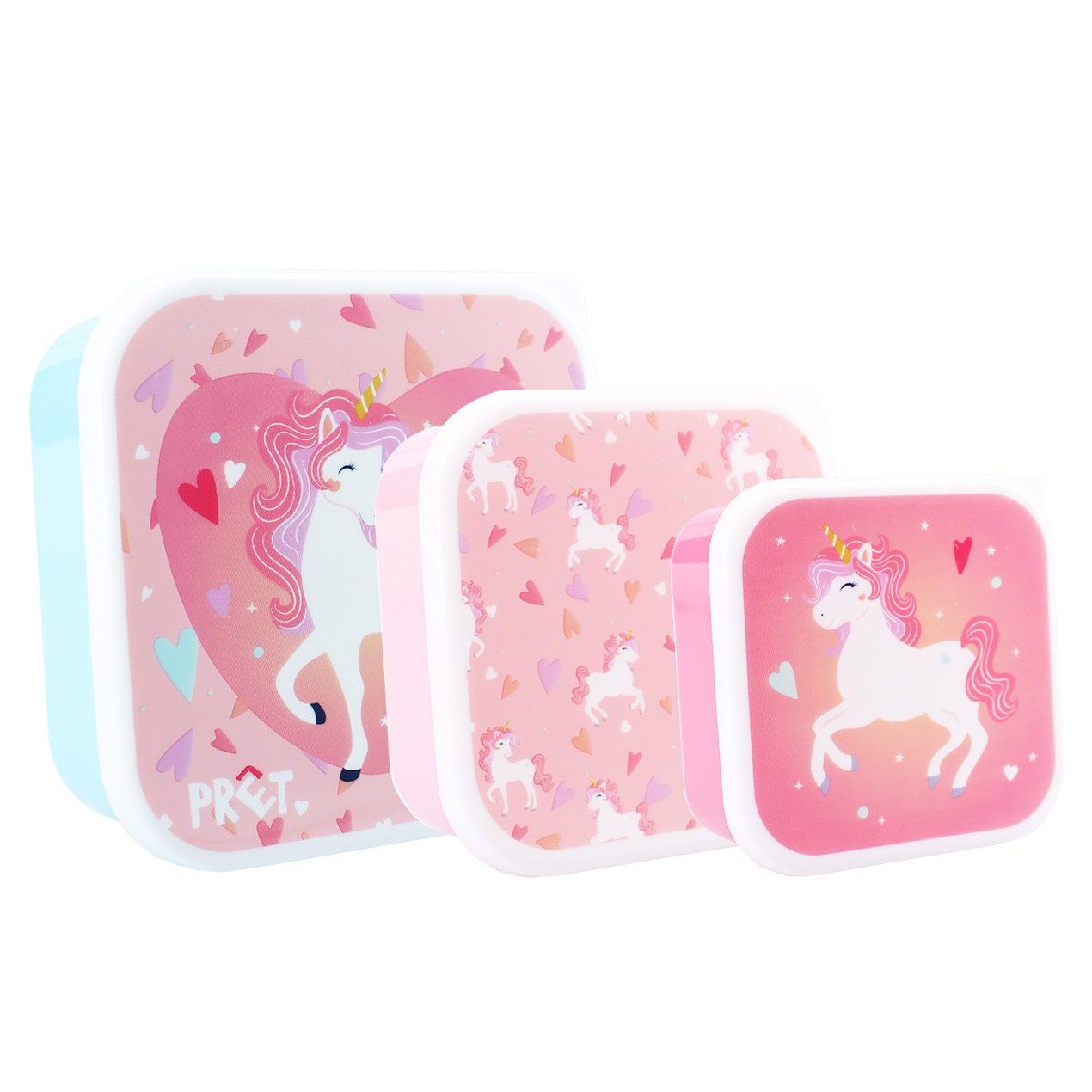 COFI 1453 Lunchbox Snackbox 3-in-1 – Einhorn Design, stapelbare Behälter für Kinder, (3-tlg)