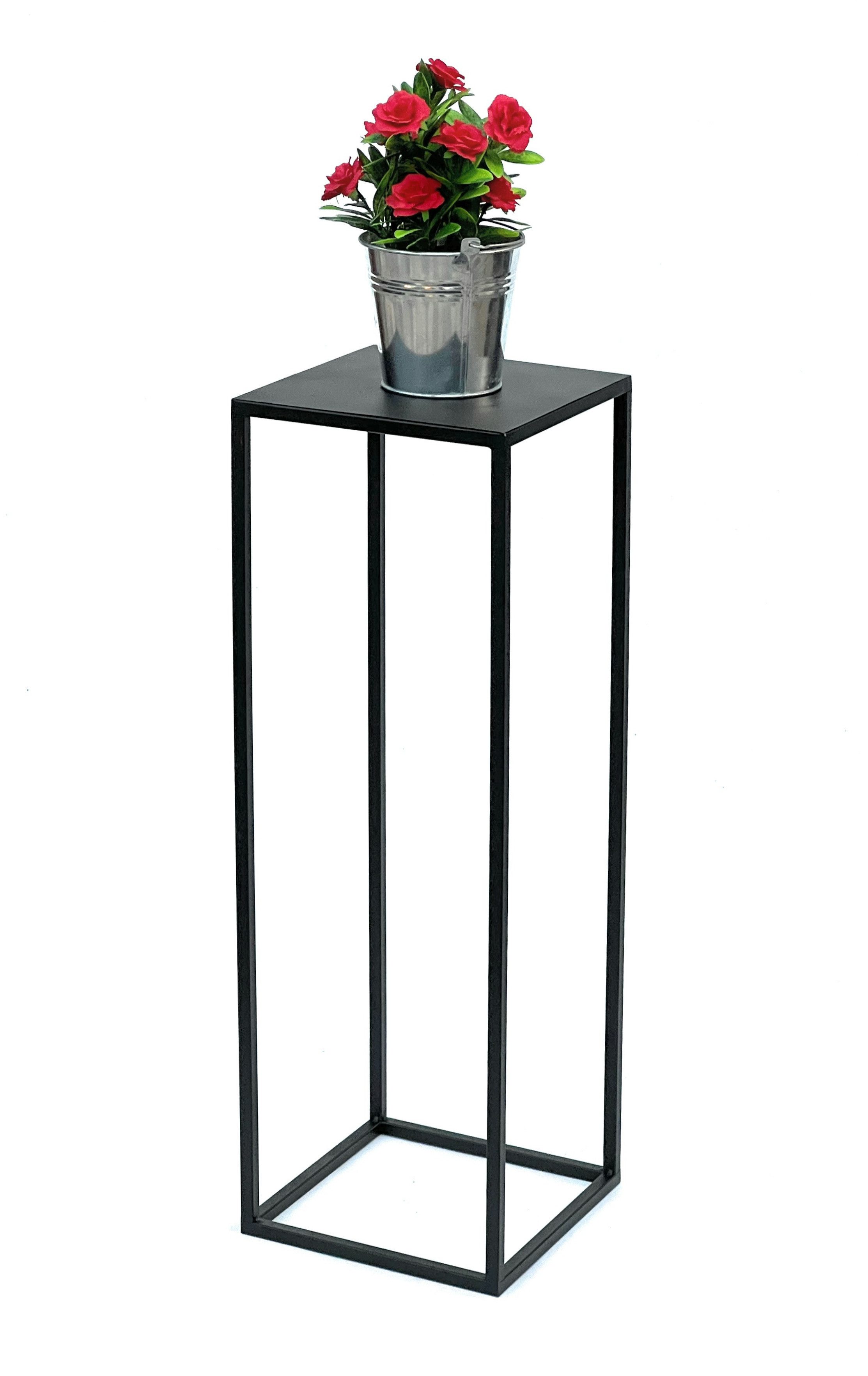 DanDiBo Blumenständer Blumenhocker Metall Schwarz Eckig 70 cm Blumenständer Beistelltisch – Bild 5 von 5